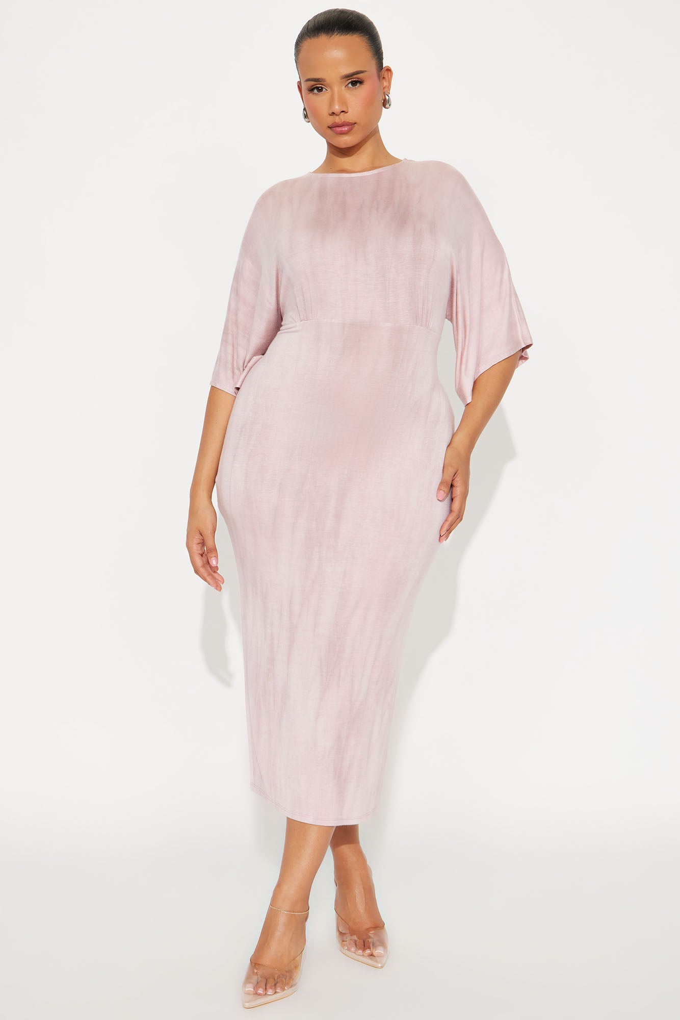 Crystal Tie Dye Midi Dress - Mauve