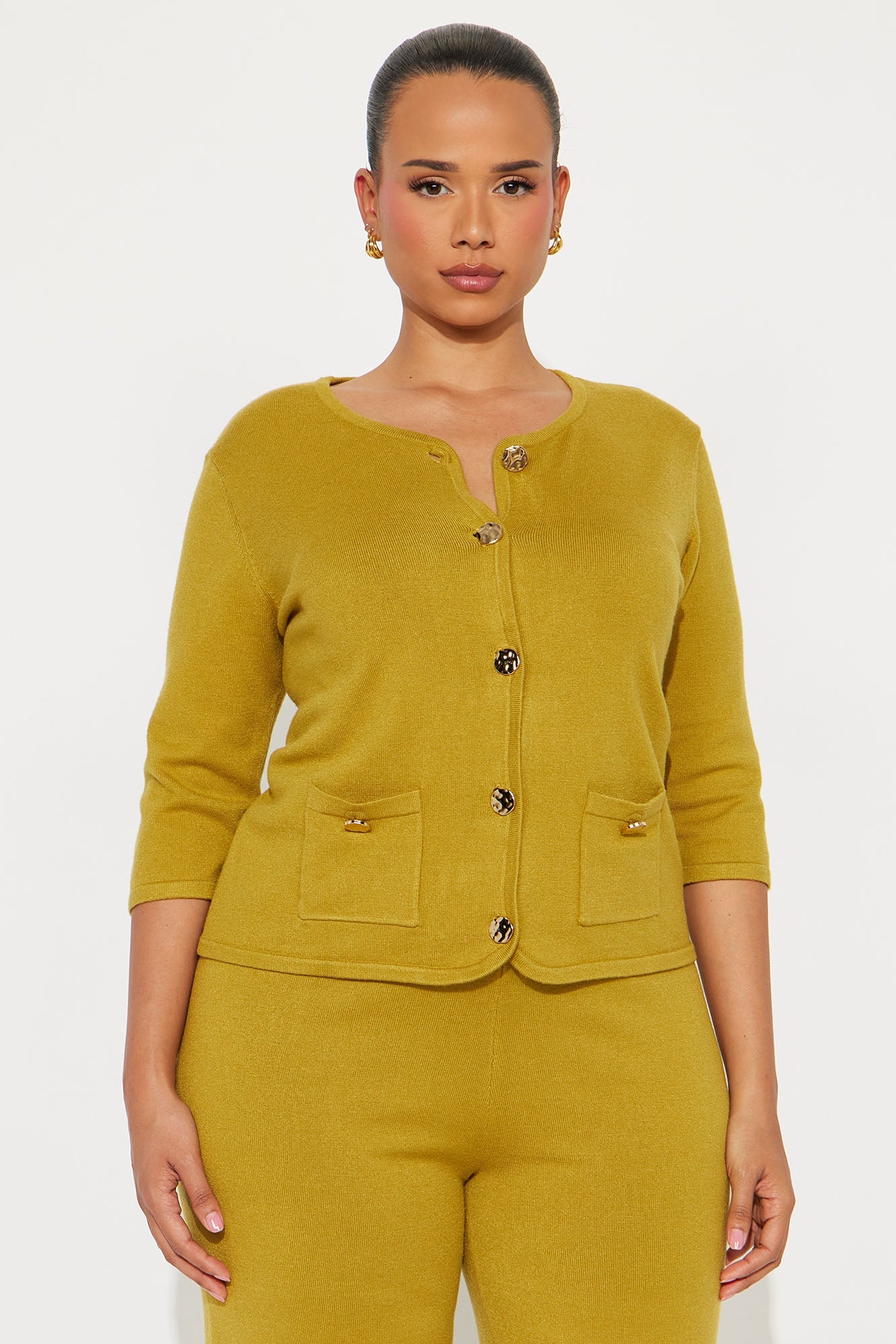 Valerie Sweater Pant Set - Chartreuse 