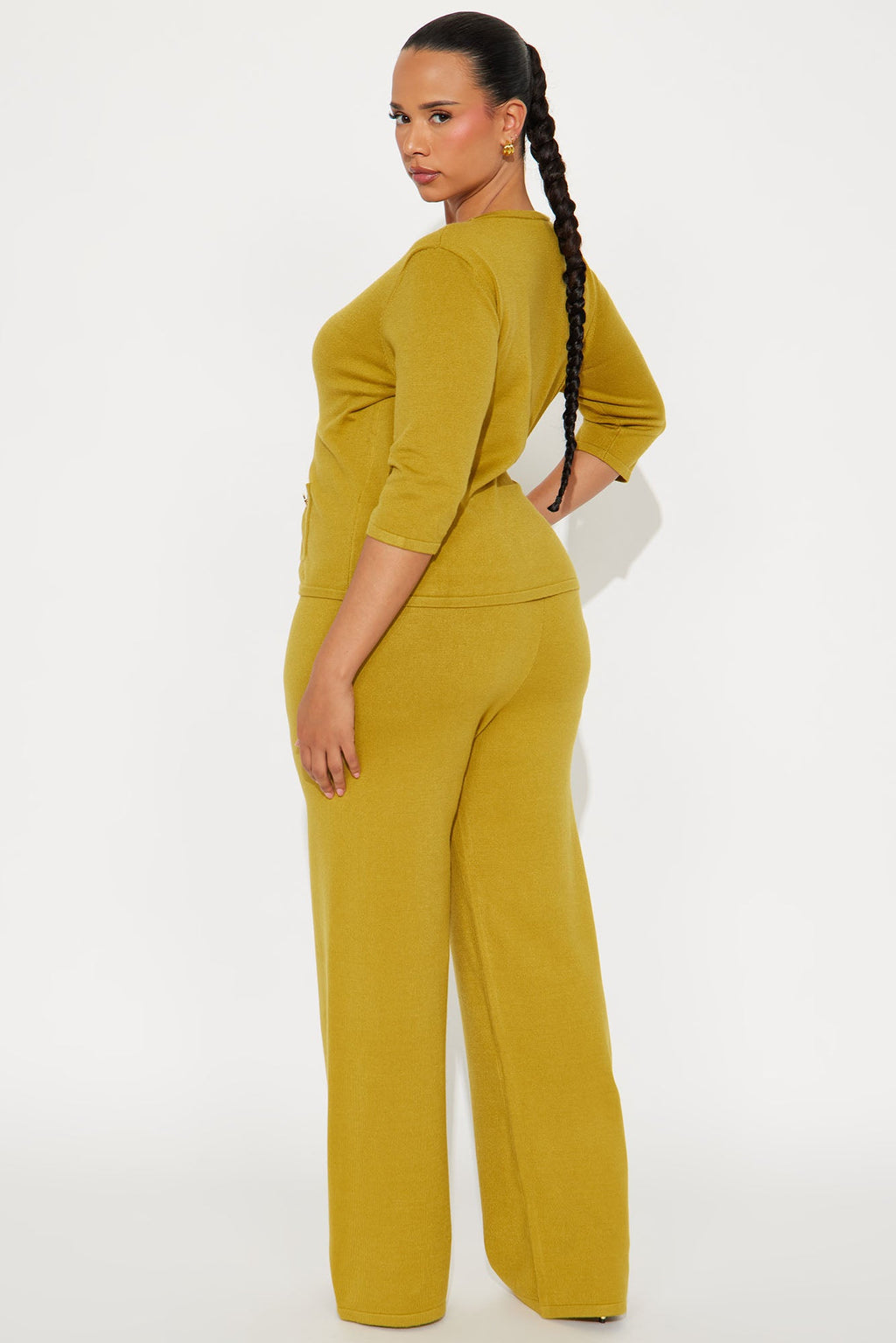 Valerie Sweater Pant Set - Chartreuse 