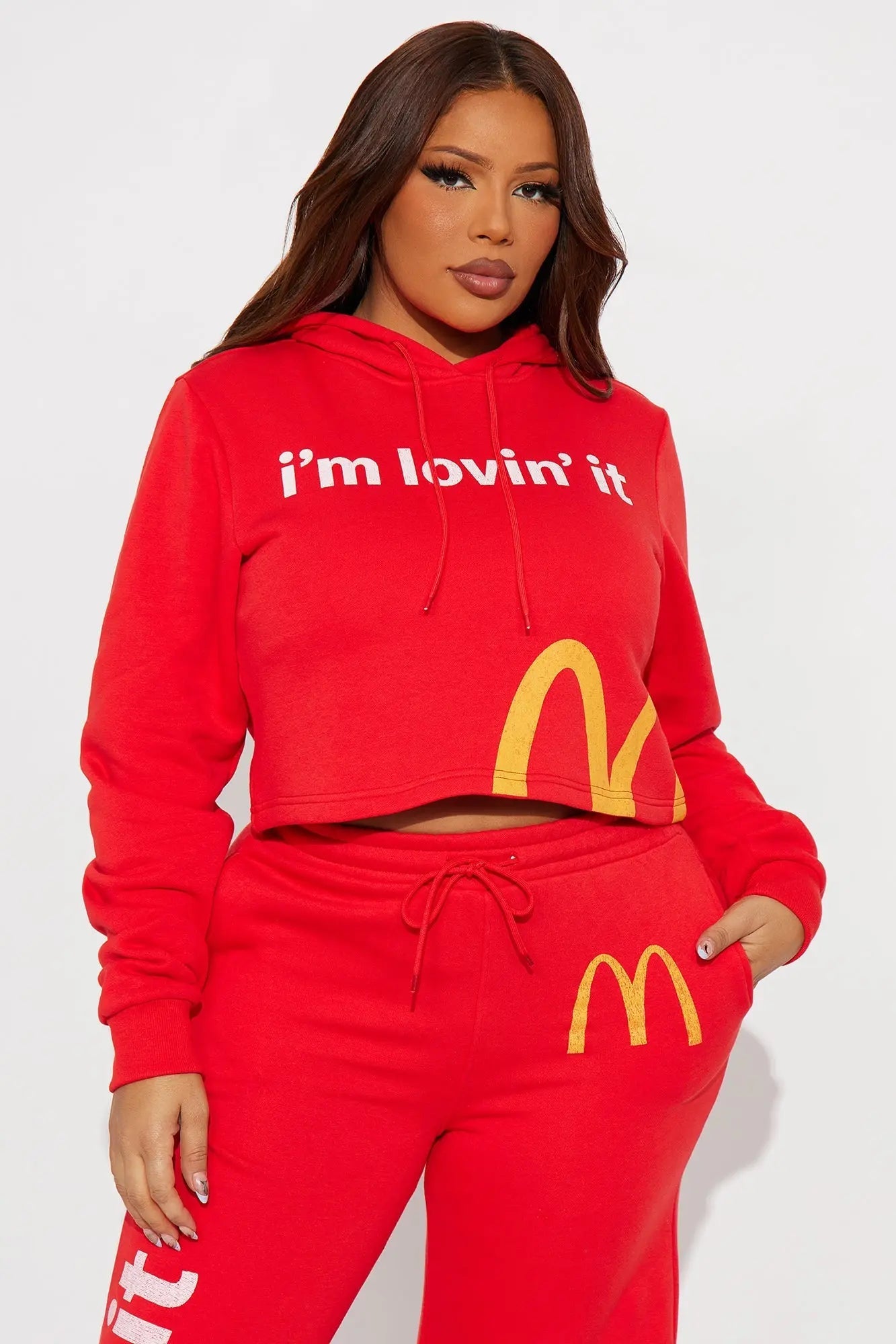 McDonald's I'm Lovin' It Cropped Hoodie - Red 