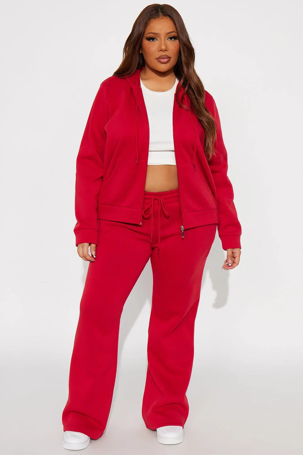 Candice Zip Up Hoodie - Red 