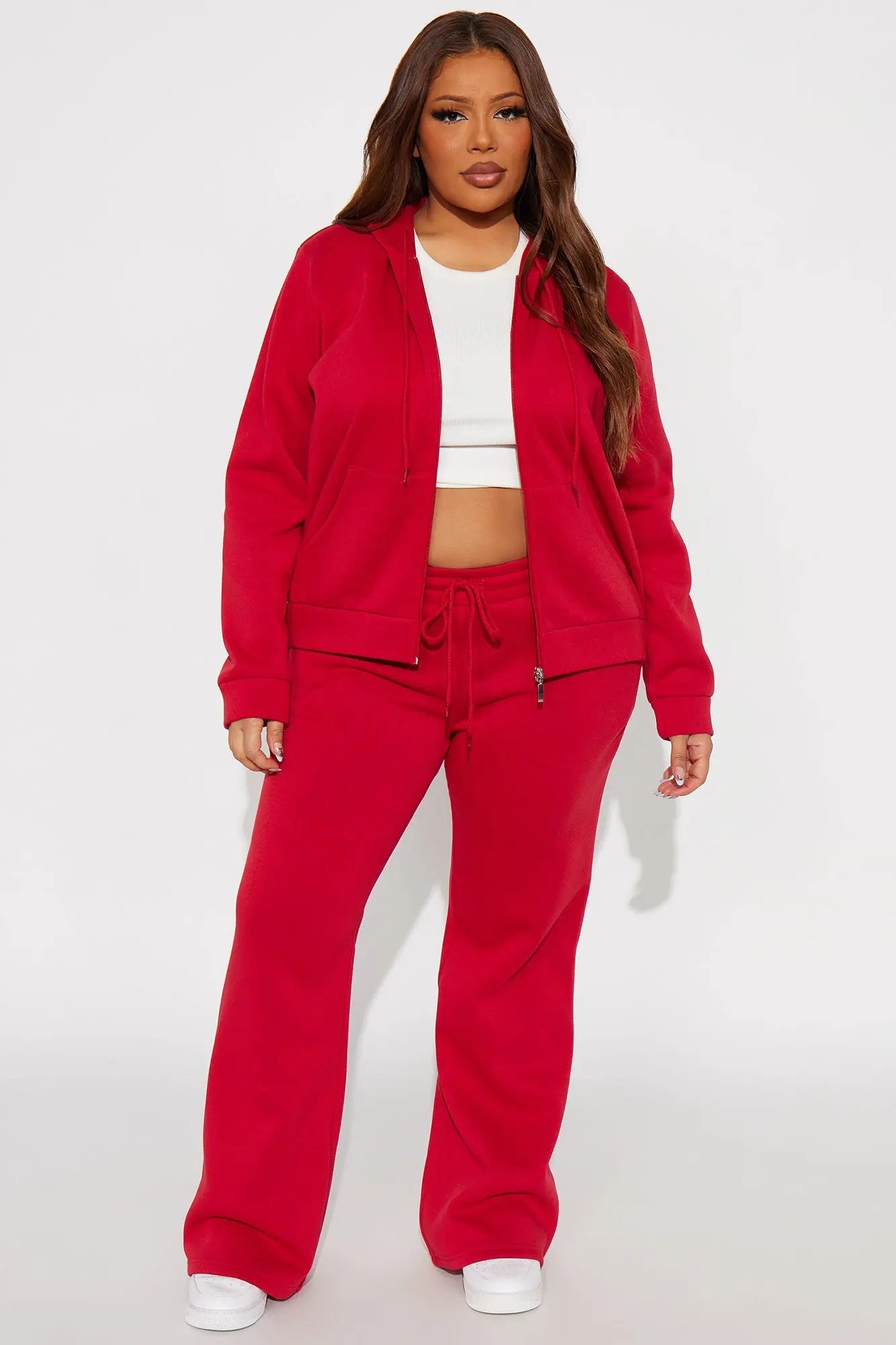 Candice Zip Up Hoodie - Red 