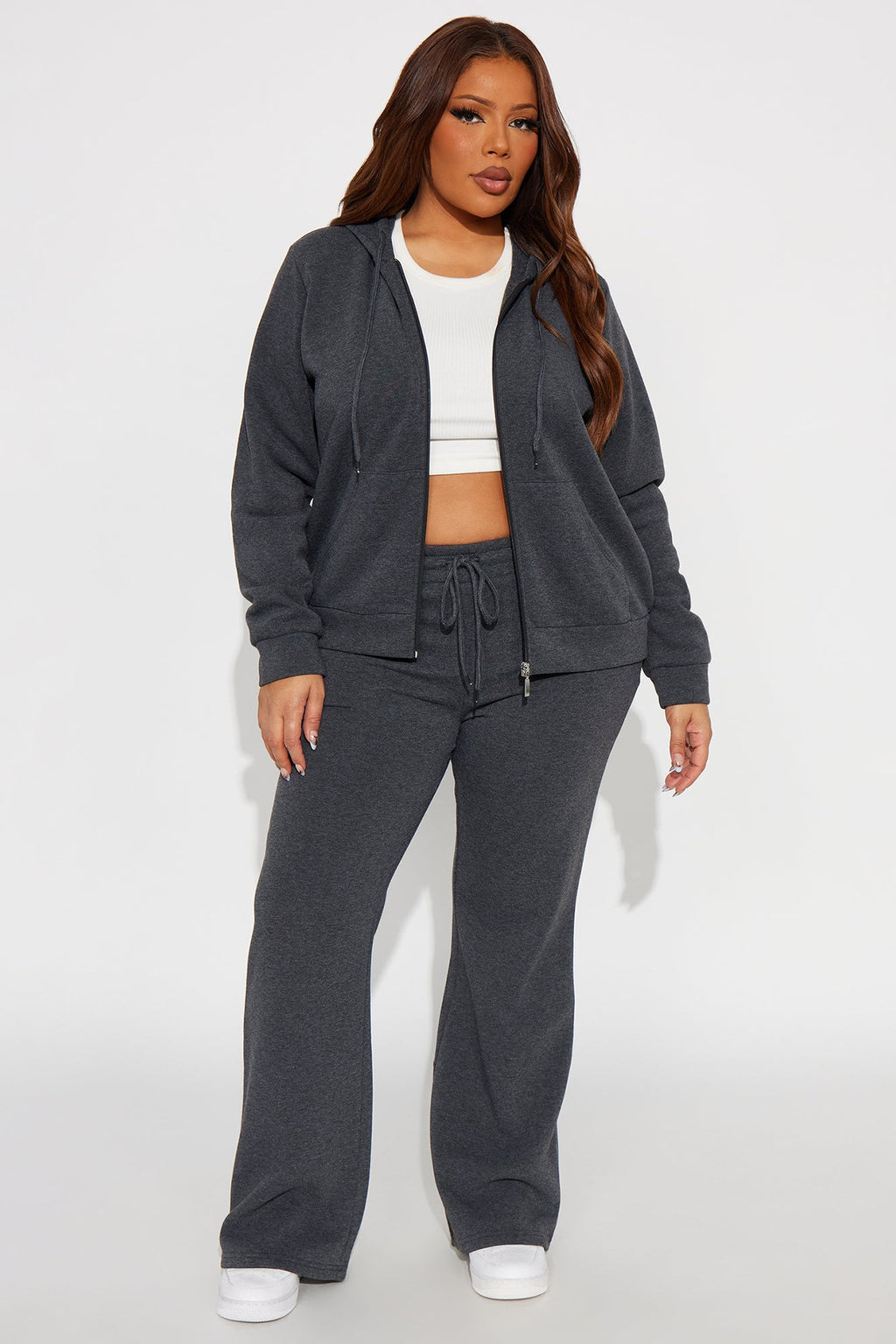 Candice Petite Lounge Flare Pant - Charcoal
