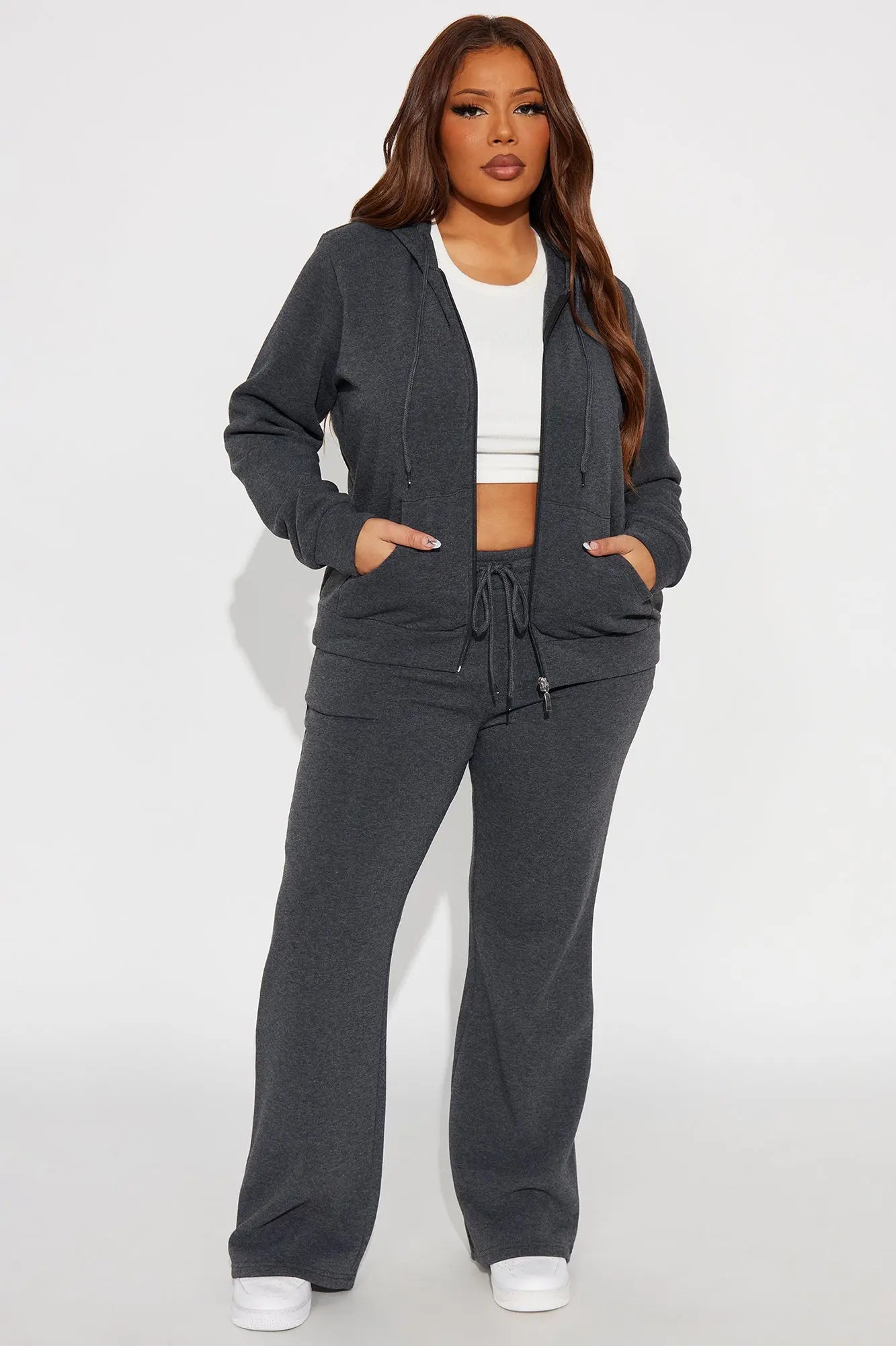 Candice Zip Up Hoodie - Charcoal 