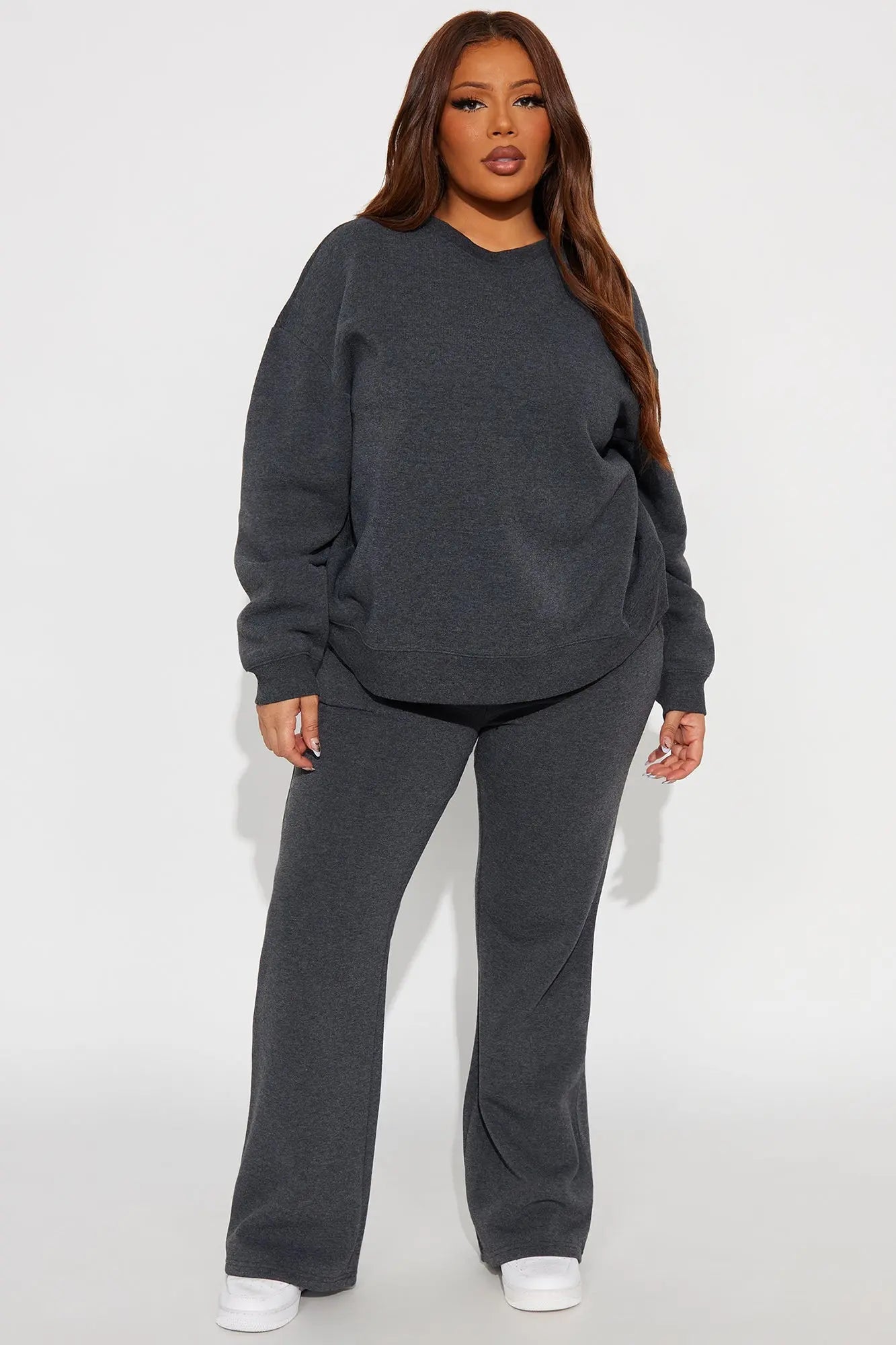 Candice Oversized Crewneck Sweatshirt - Charcoal 