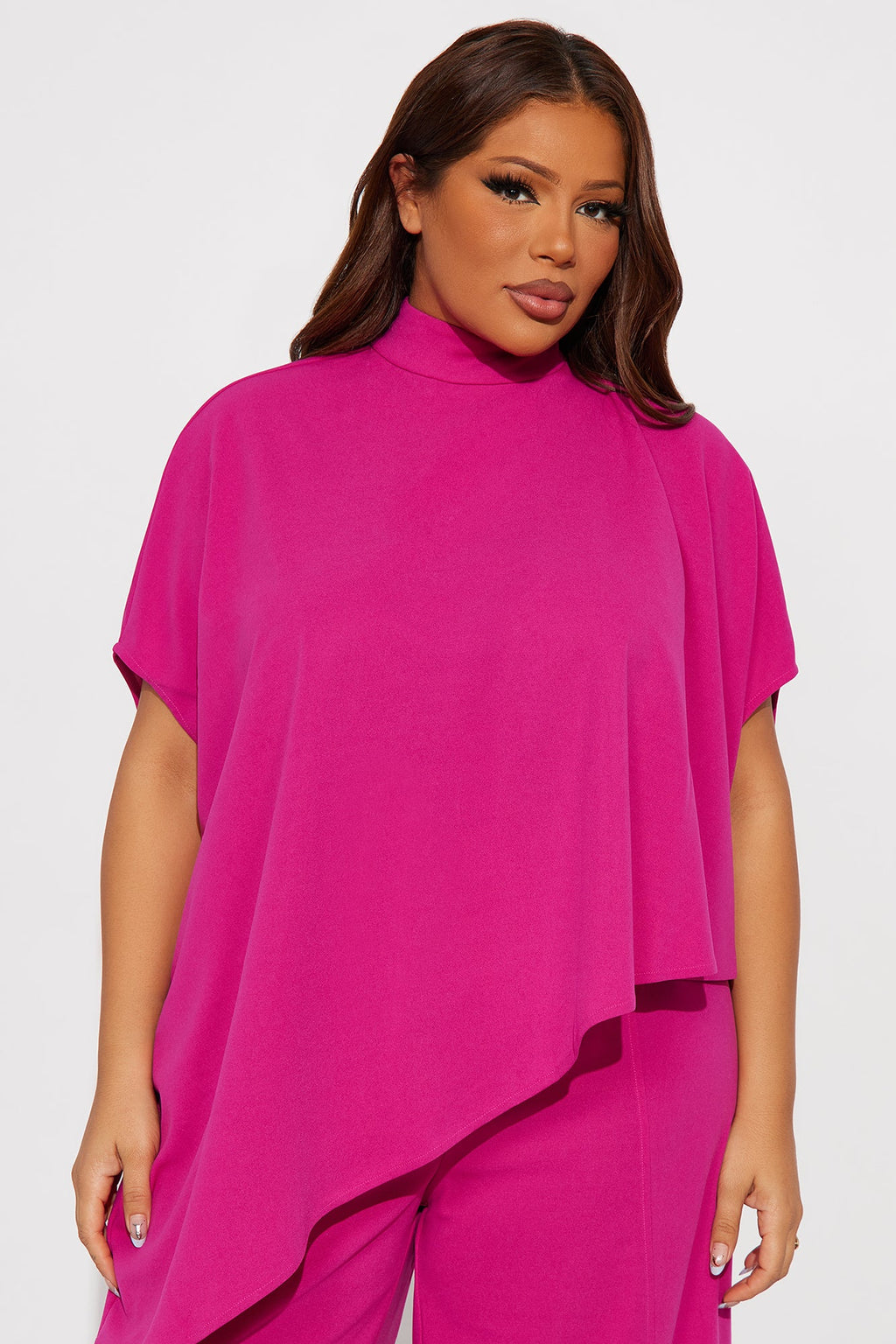 Diana Draped Pant Set - Magenta 