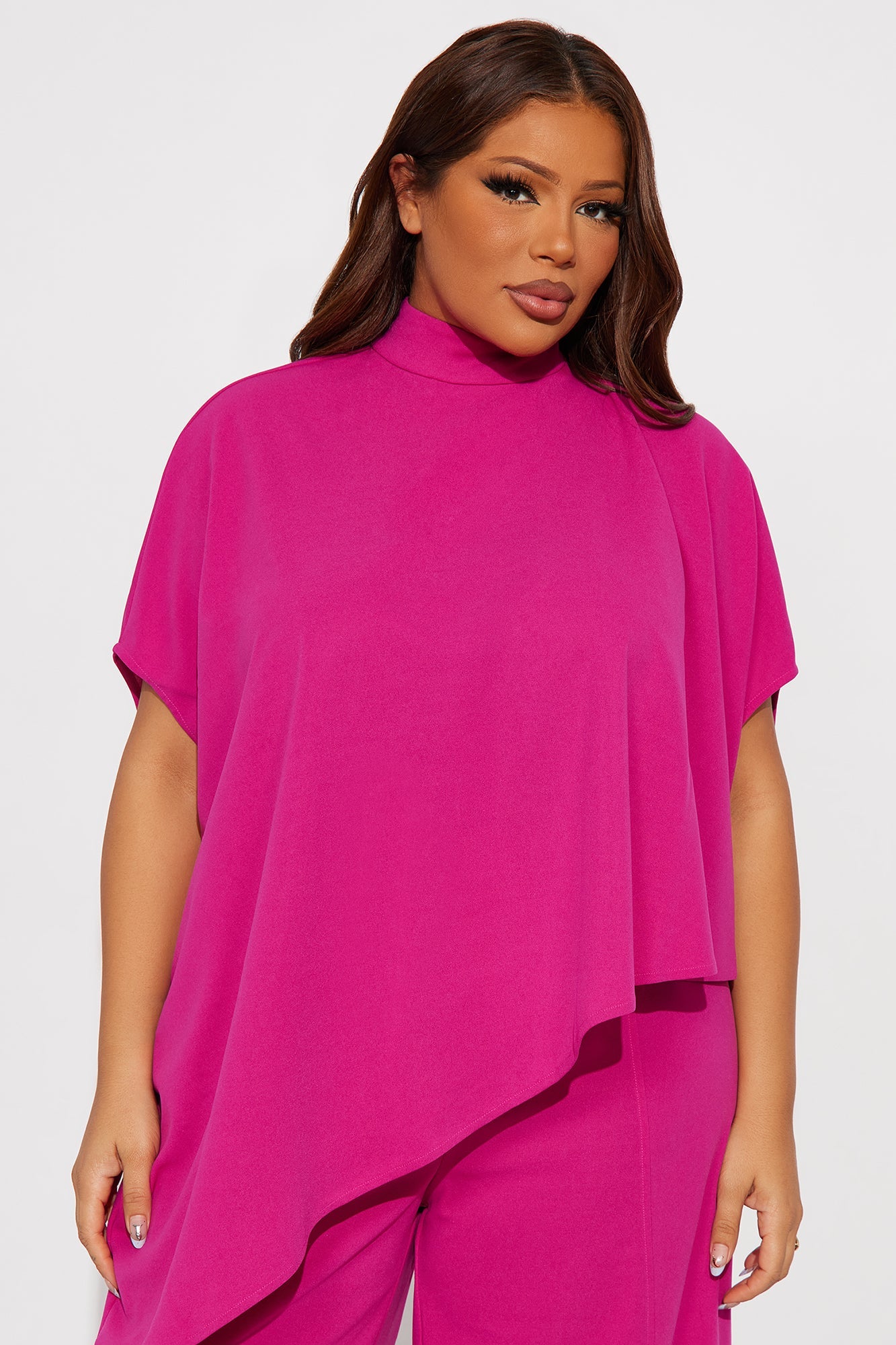 Diana Draped Pant Set - Magenta 