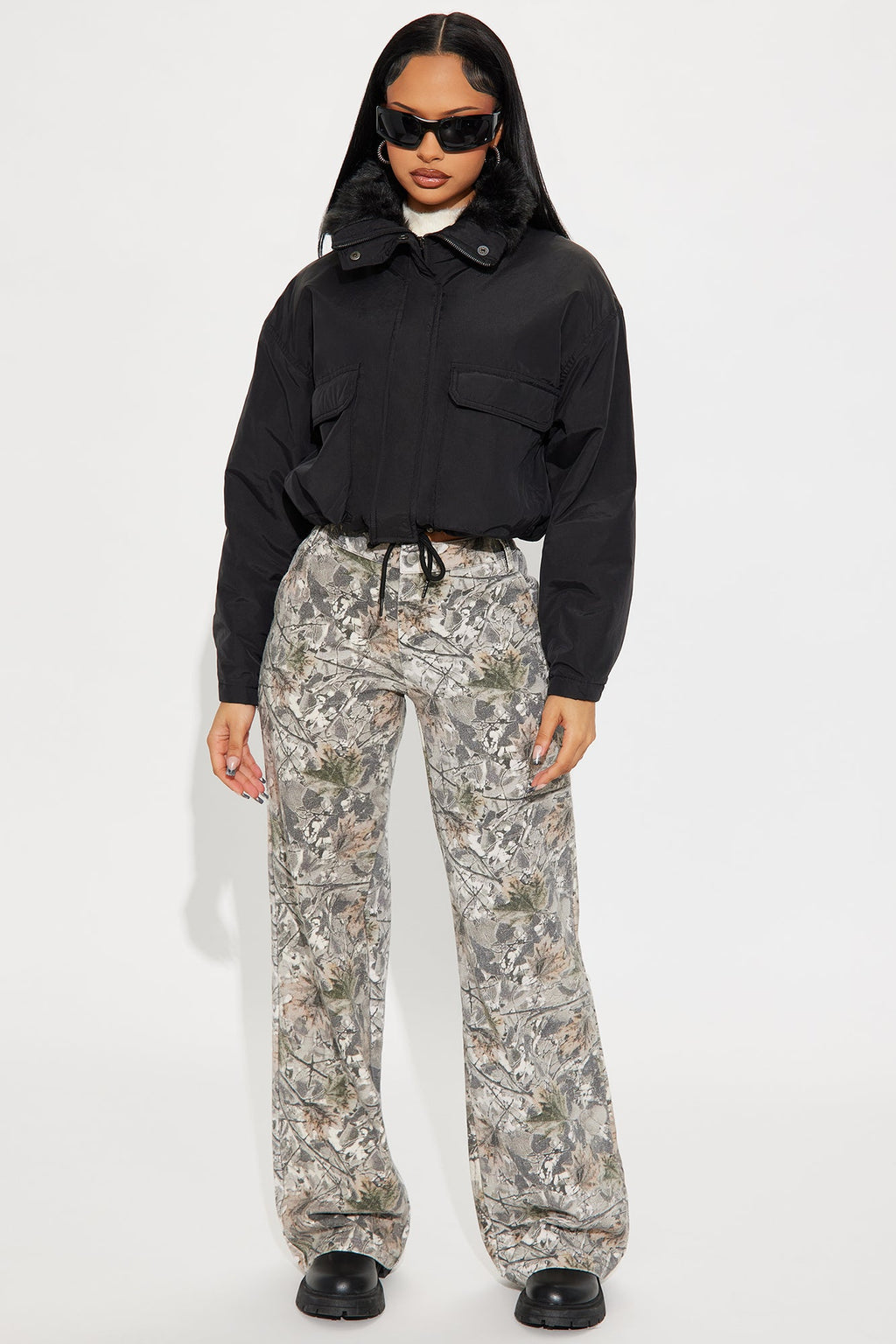 Snow Glow Puffer Jacket - Black