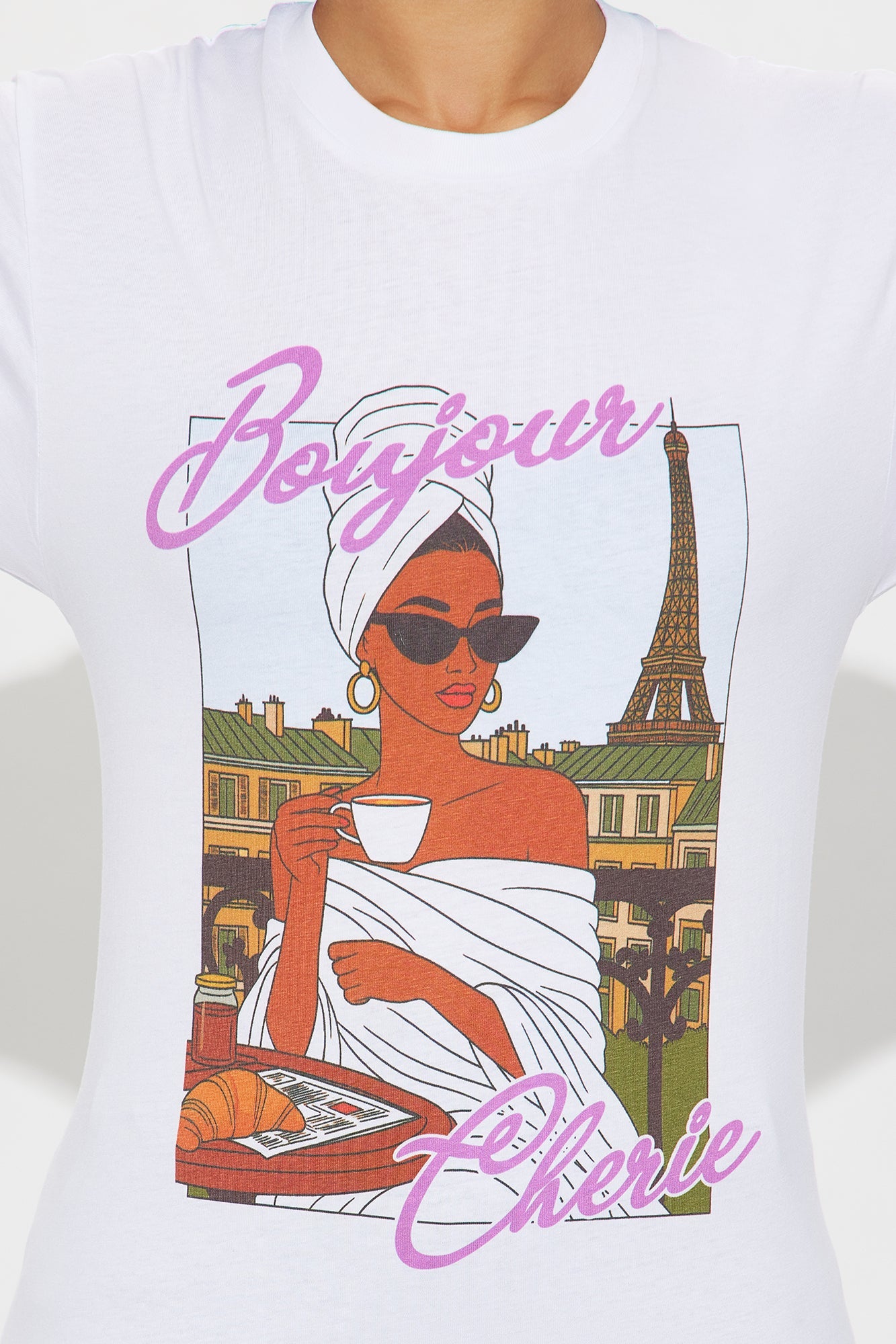 Bonjour Cherie Tee - White