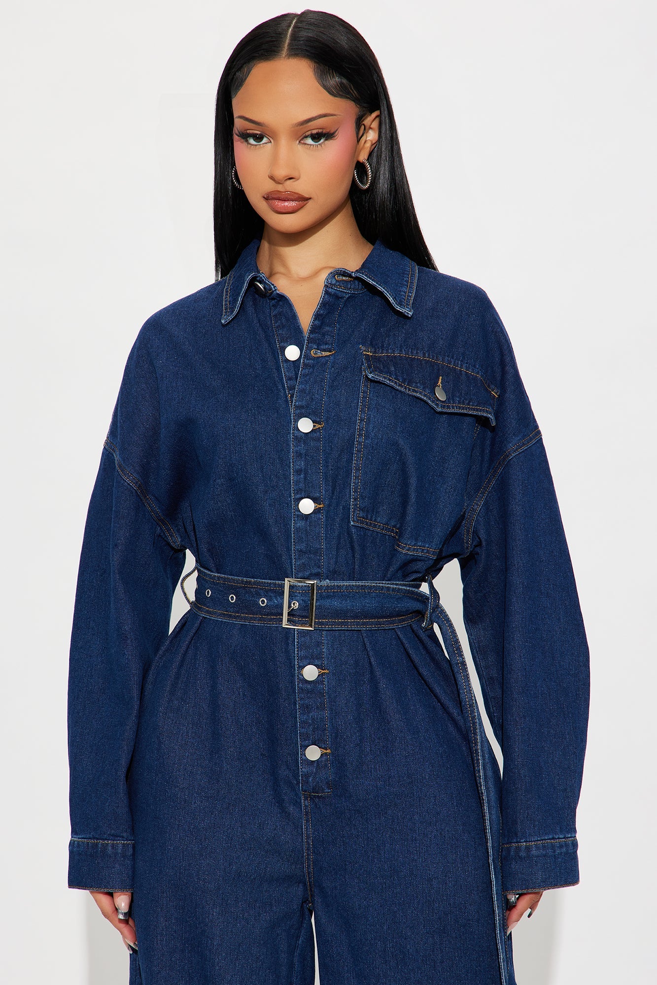 Mirabella Denim Wide Leg Jumpsuit - Dark Wash
