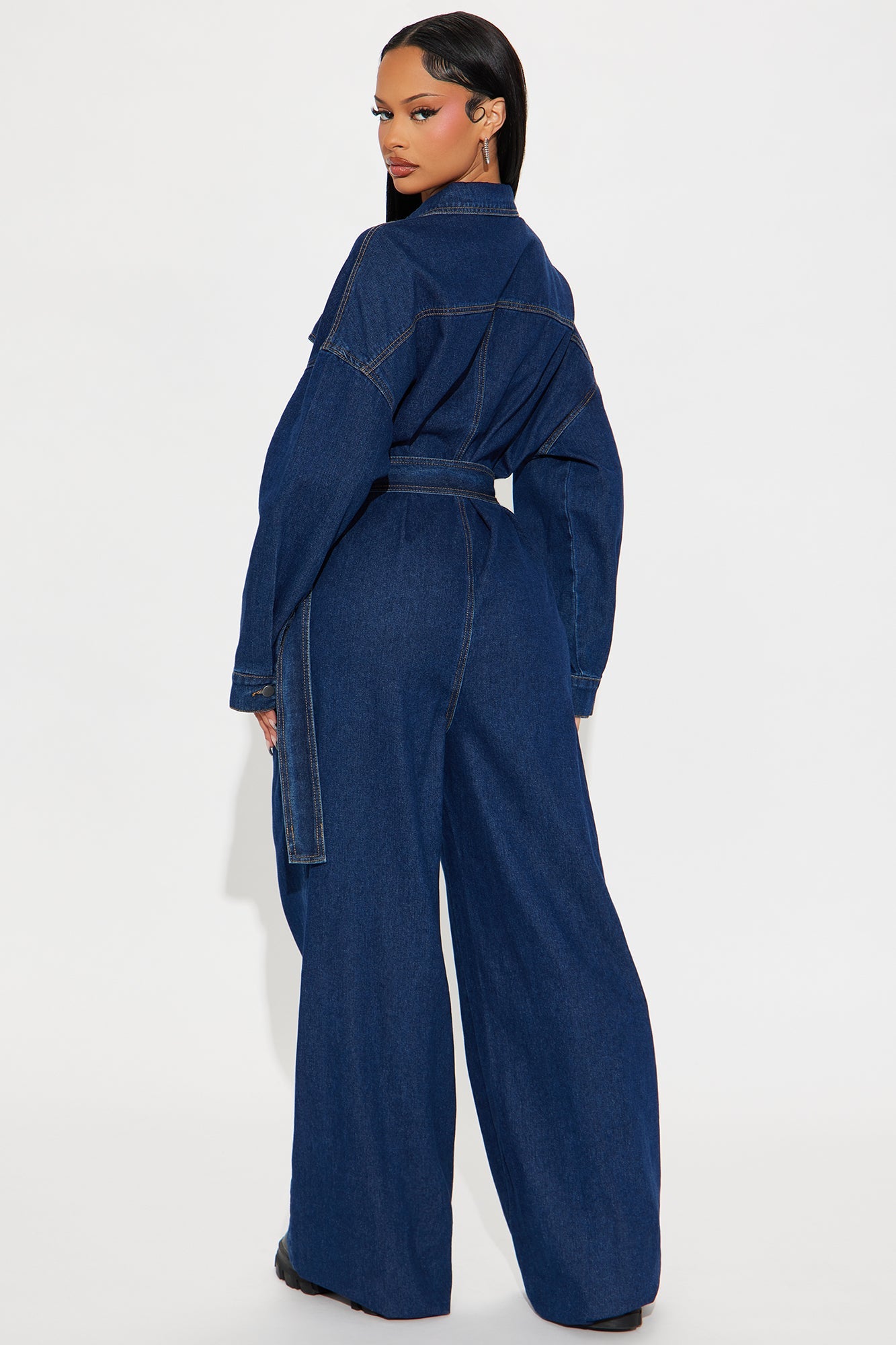 Mirabella Denim Wide Leg Jumpsuit - Dark Wash