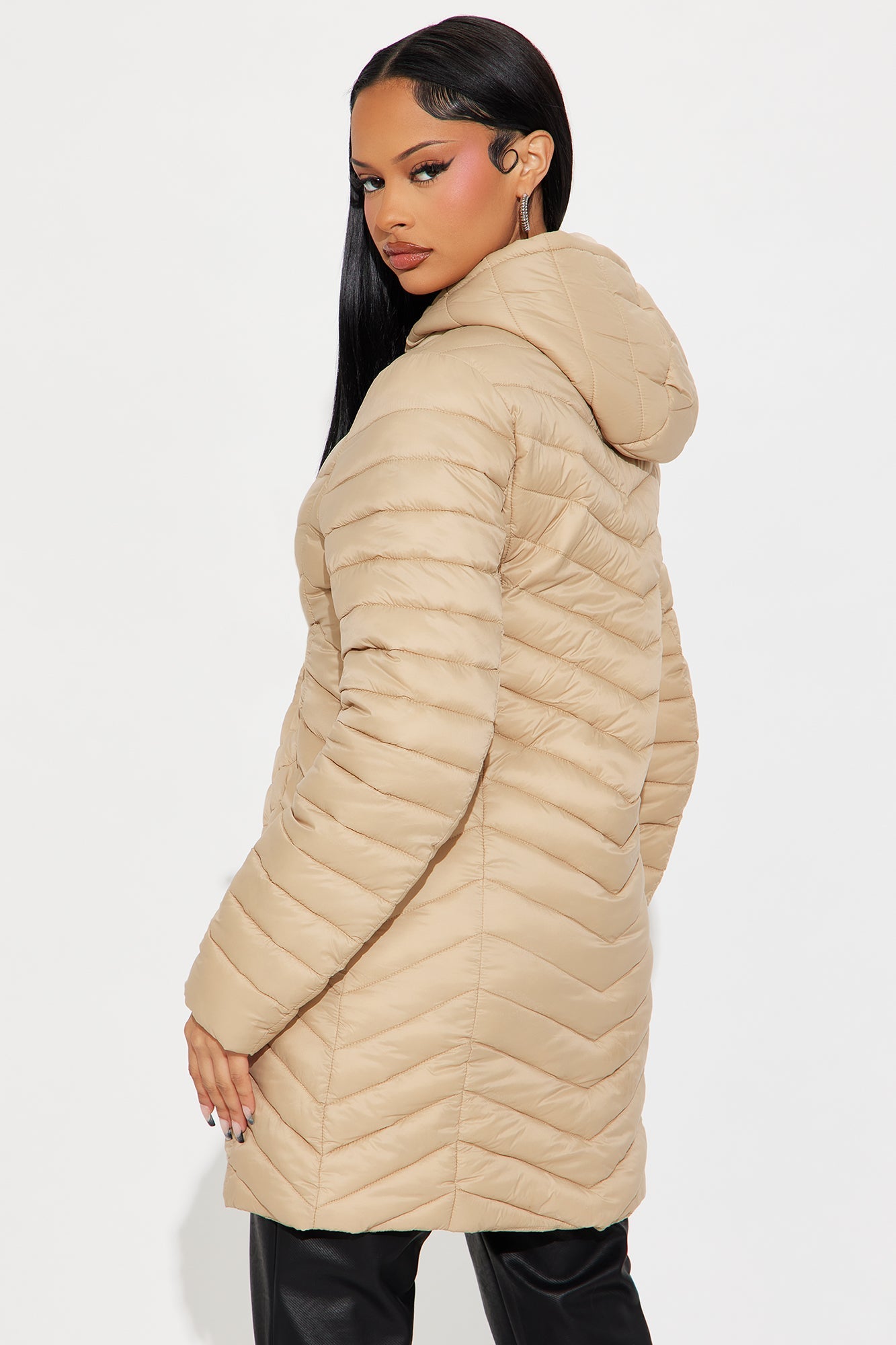 Cold Times Long Puffer Jacket - Khaki