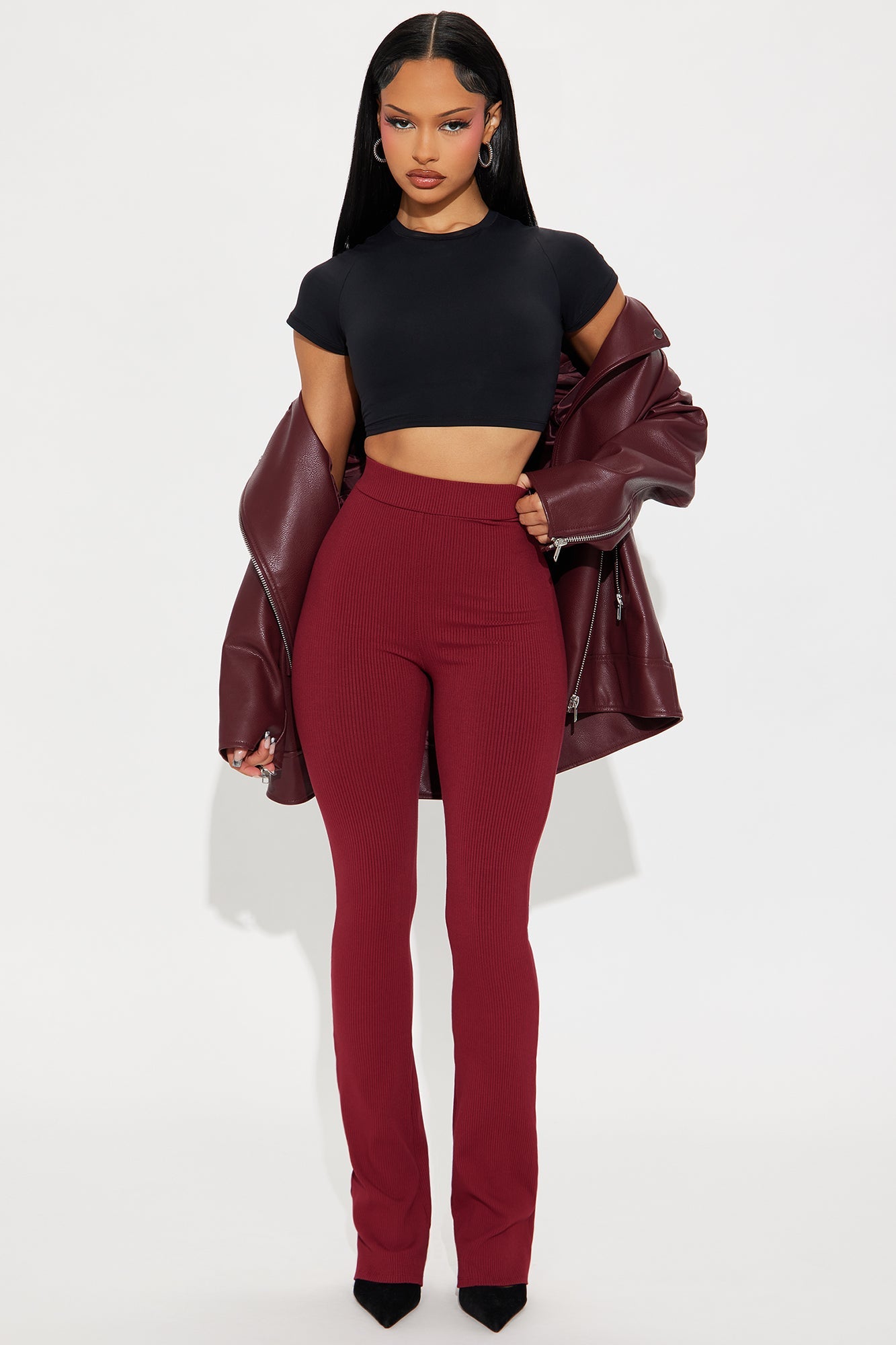Presley Snatched Pant - Burgundy
