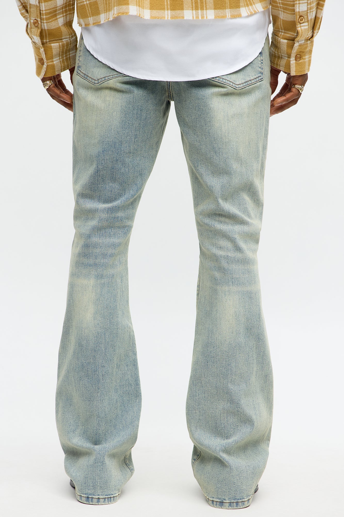 Stacked Skinny Flare Not Too Much Distressed Jean - Medium Wash