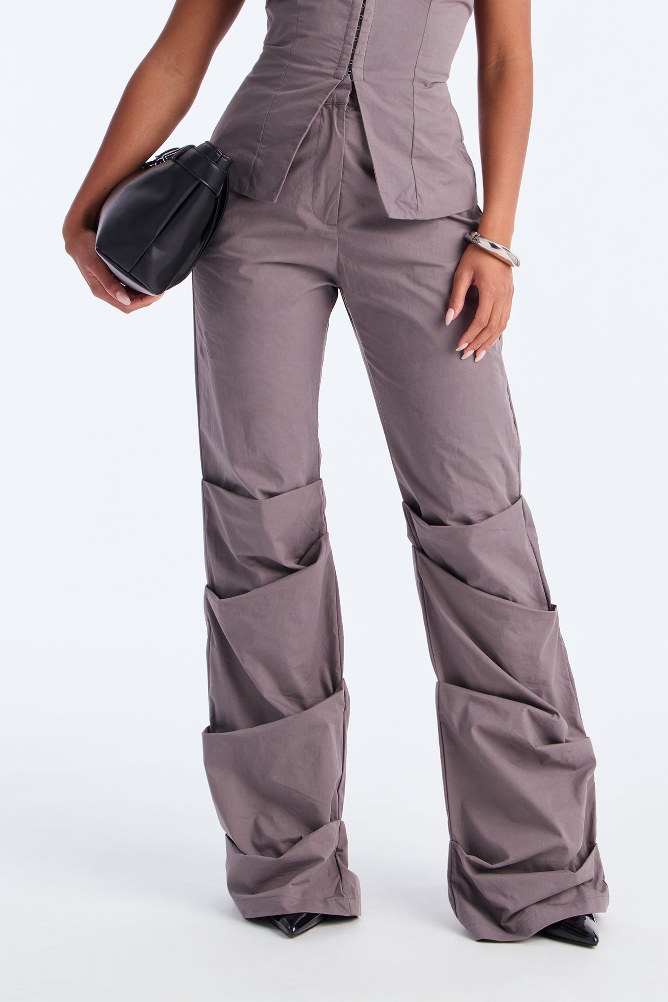 Boss Formation Corset Pant Set - Charcoal 