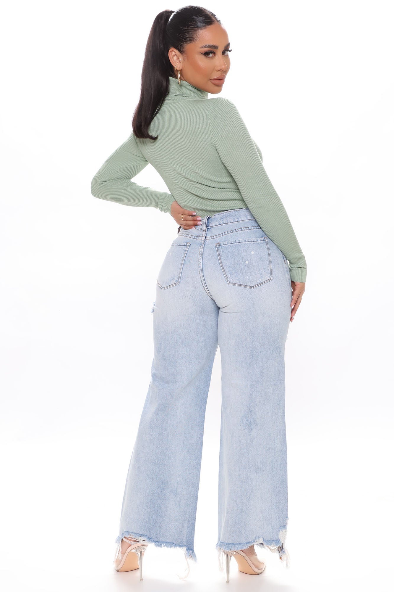 Tara Turtle Neck Sweater - Sage