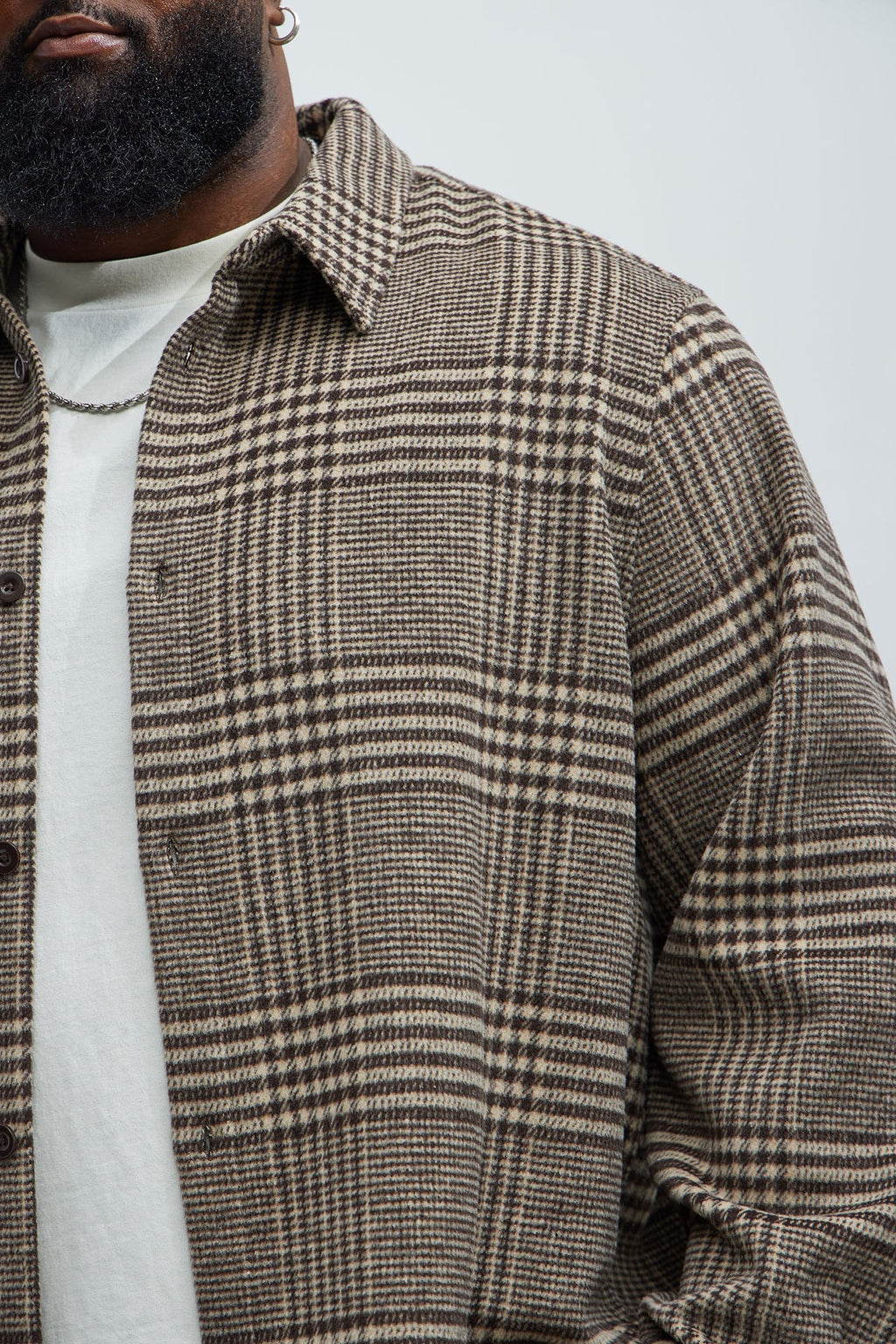 Be Forever Plaid Button Up Shirt - Brown/combo