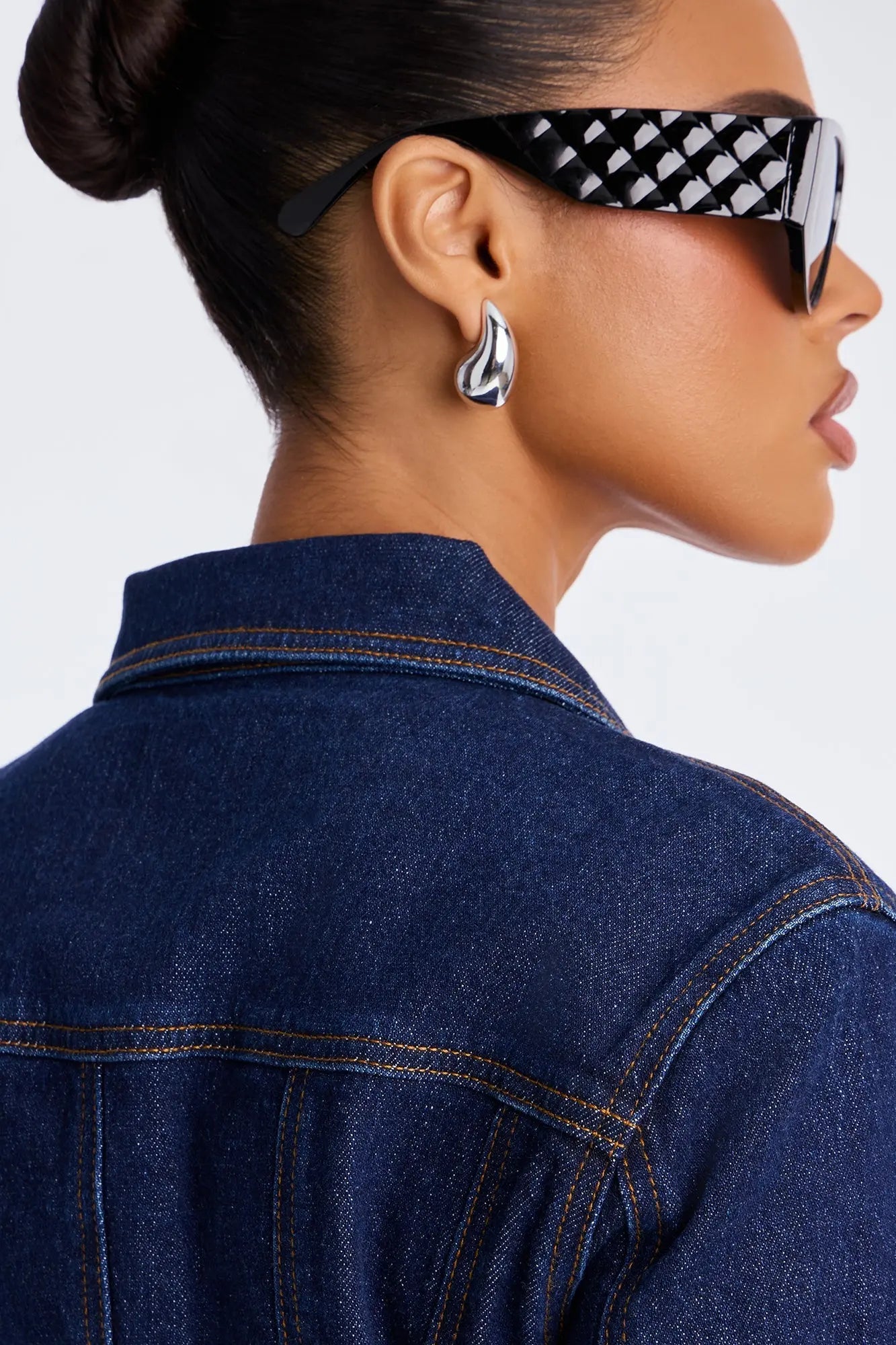 Upstate Fitted Denim Trucker Jacket - Dark Wash 
