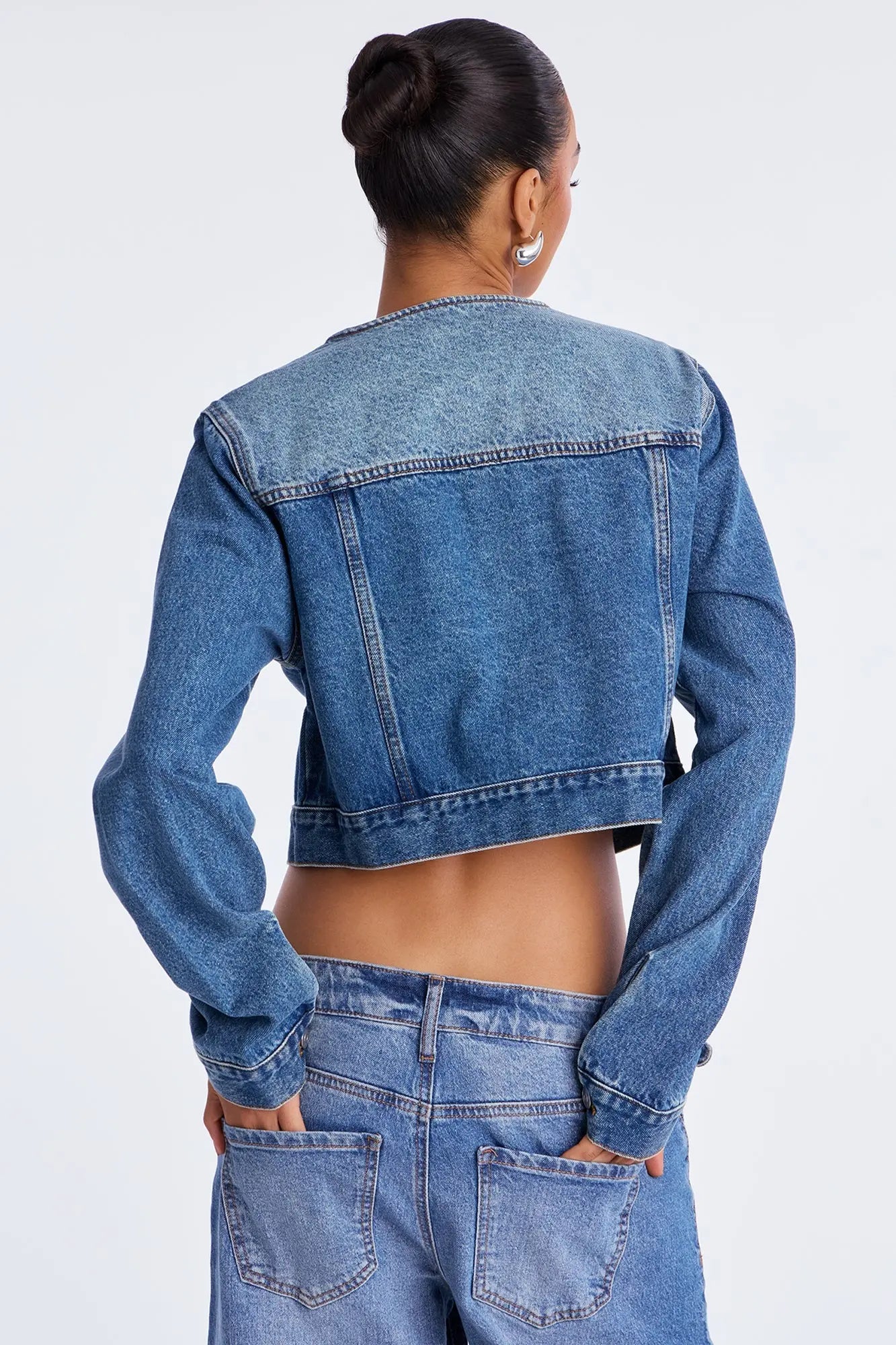 Flirty Denim Trucker Jacket - Medium Wash 