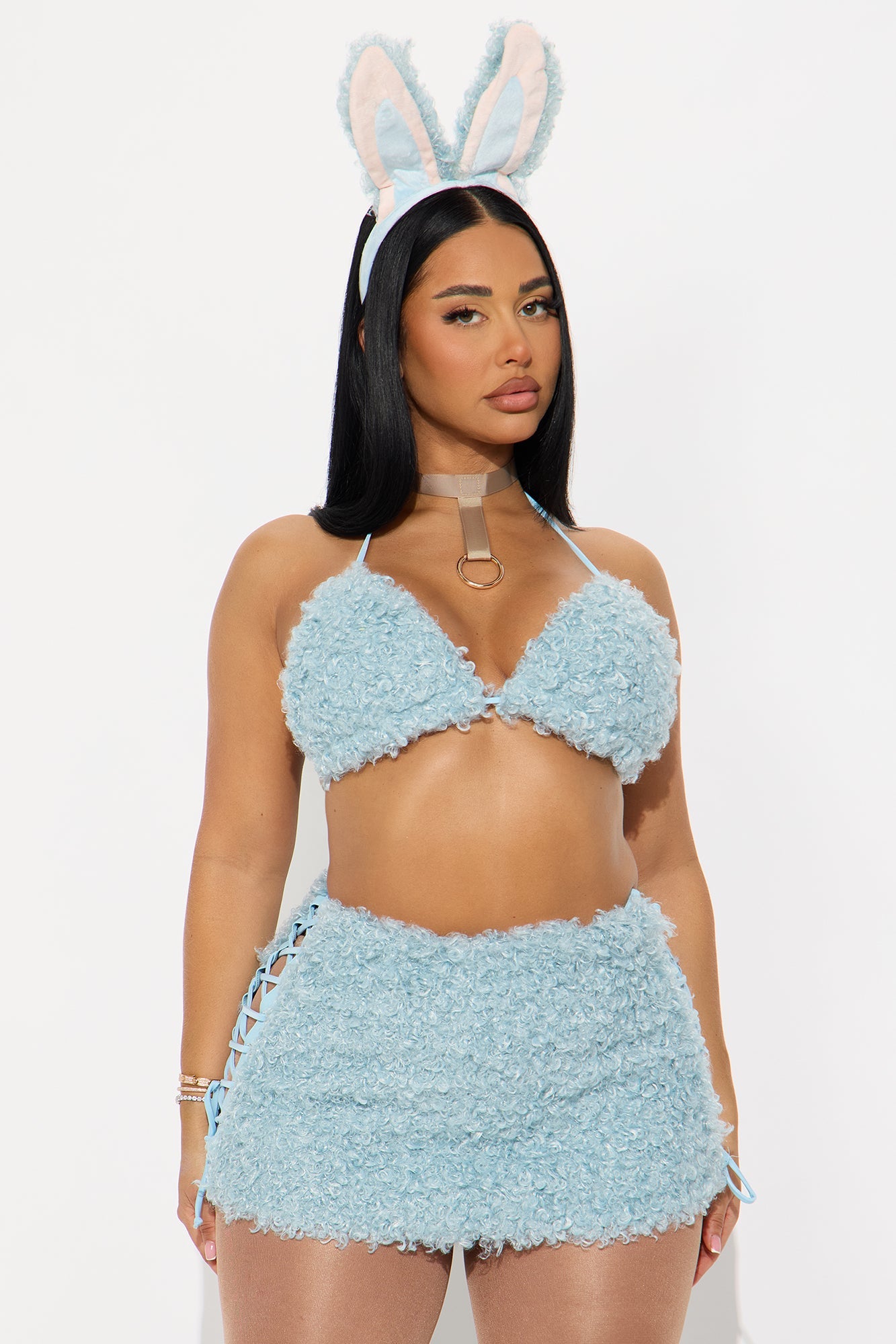 Boo Boo Monster 6 Piece Faux Fur Halloween Costume - Blue 