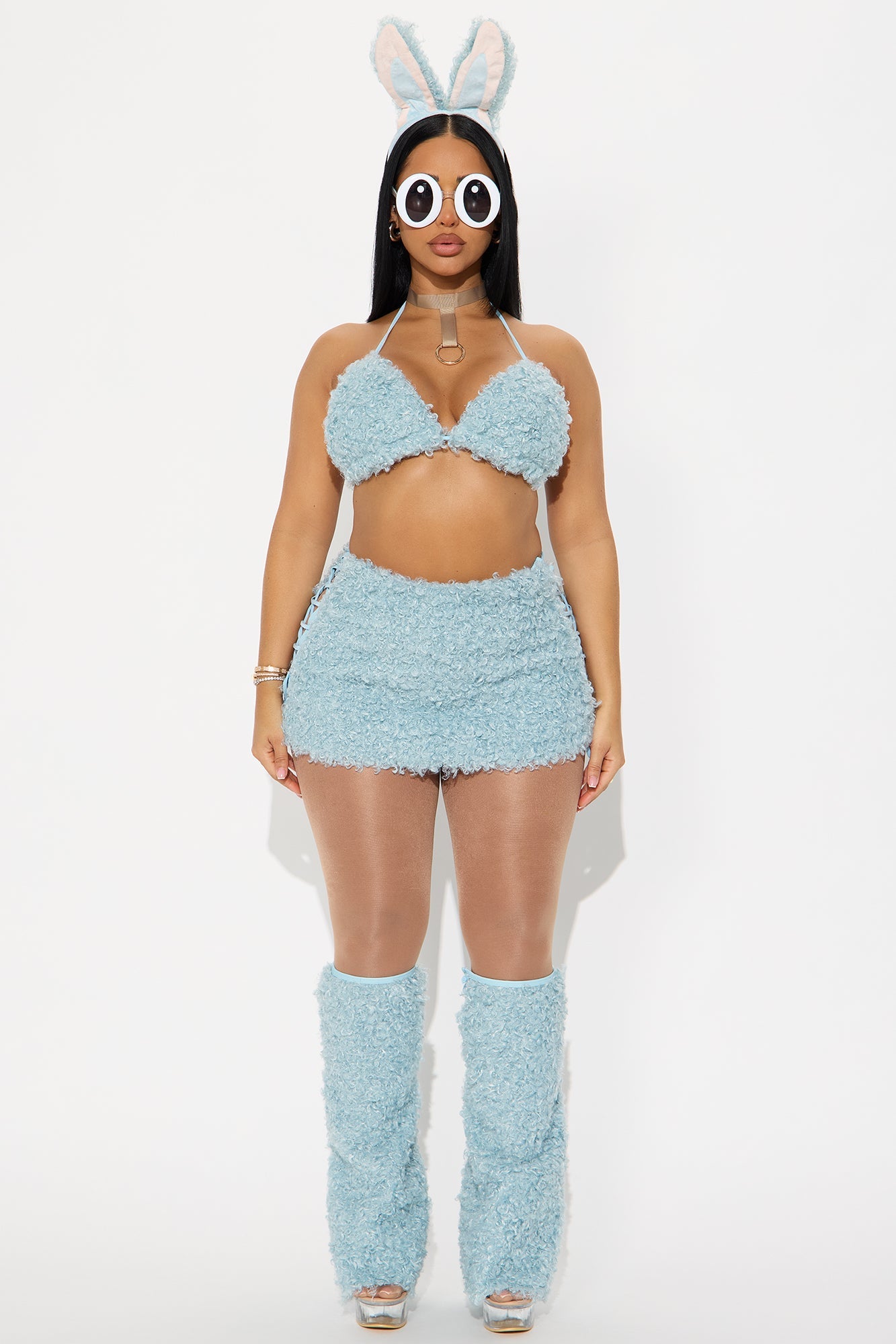 Boo Boo Monster 6 Piece Faux Fur Halloween Costume - Blue 