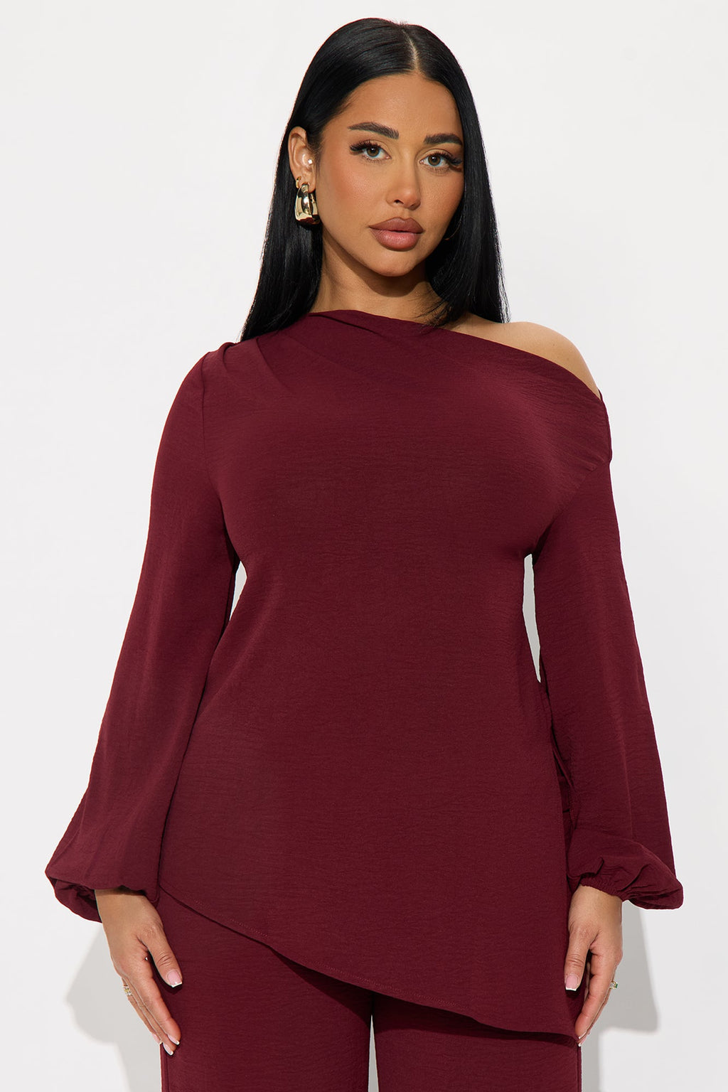 Laura Off Shoulder Pant Set - Plum 