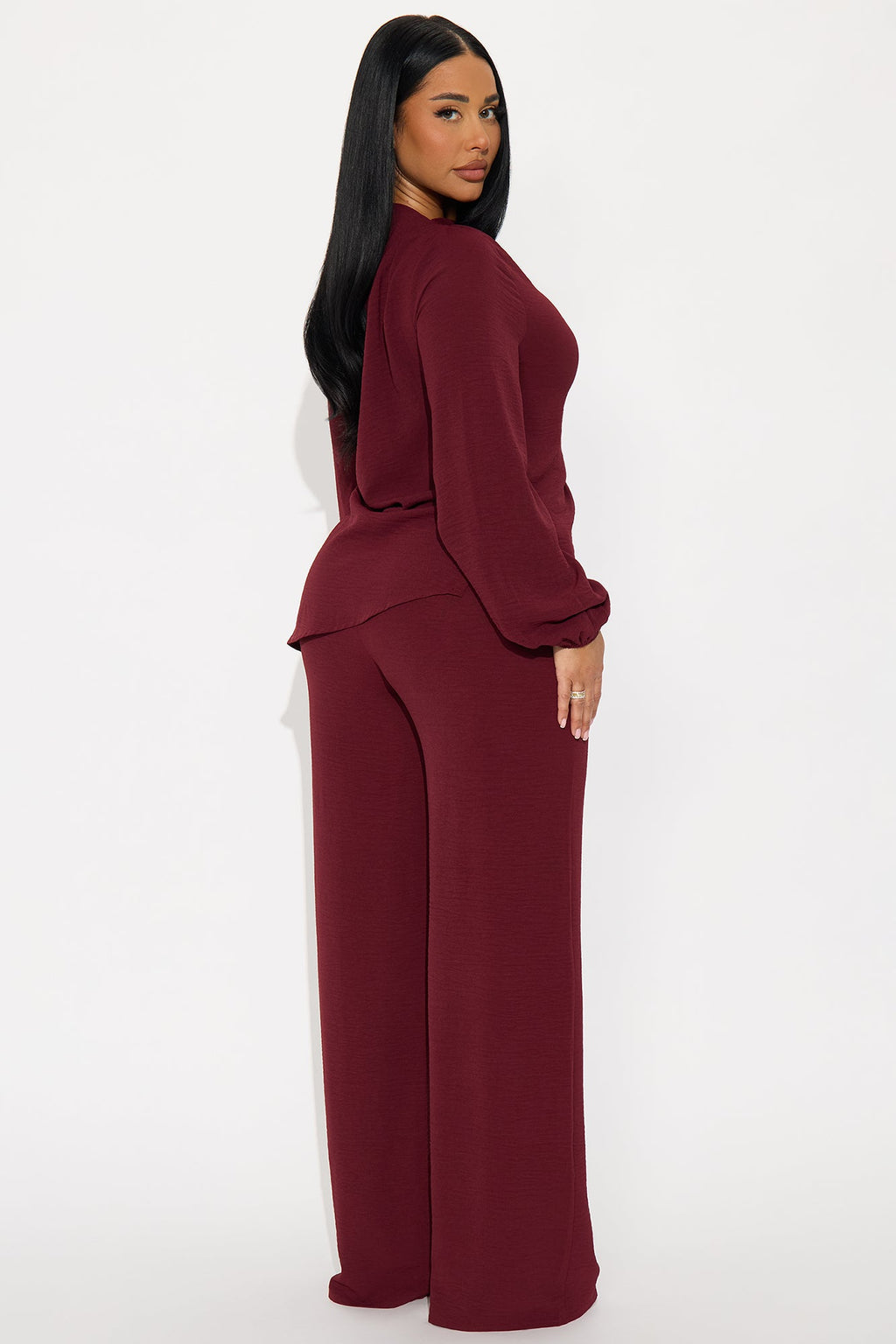 Laura Off Shoulder Pant Set - Plum 