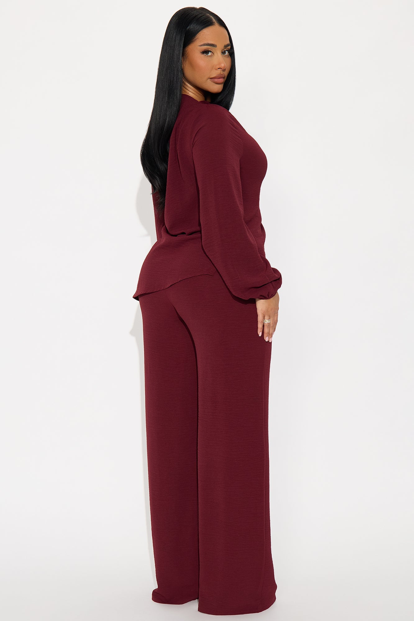 Laura Off Shoulder Pant Set - Plum 