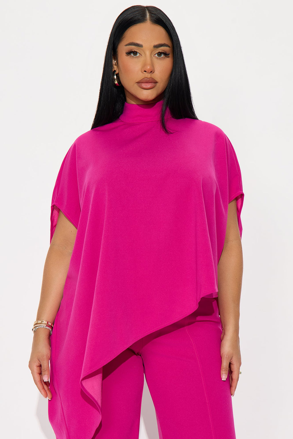 Diana Draped Pant Set - Magenta 