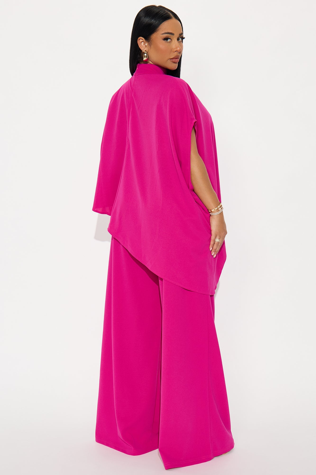 Diana Draped Pant Set - Magenta 