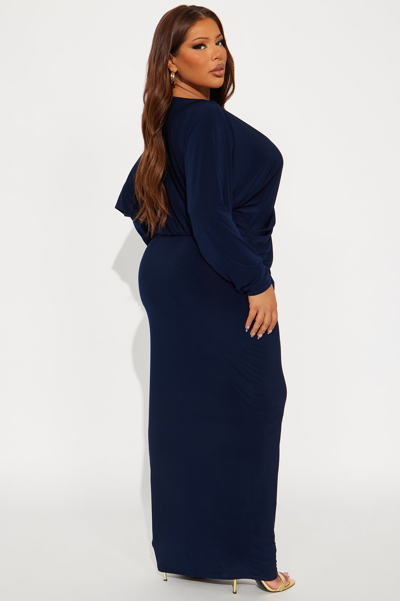 Emersyn Draped Maxi Dress - Navy