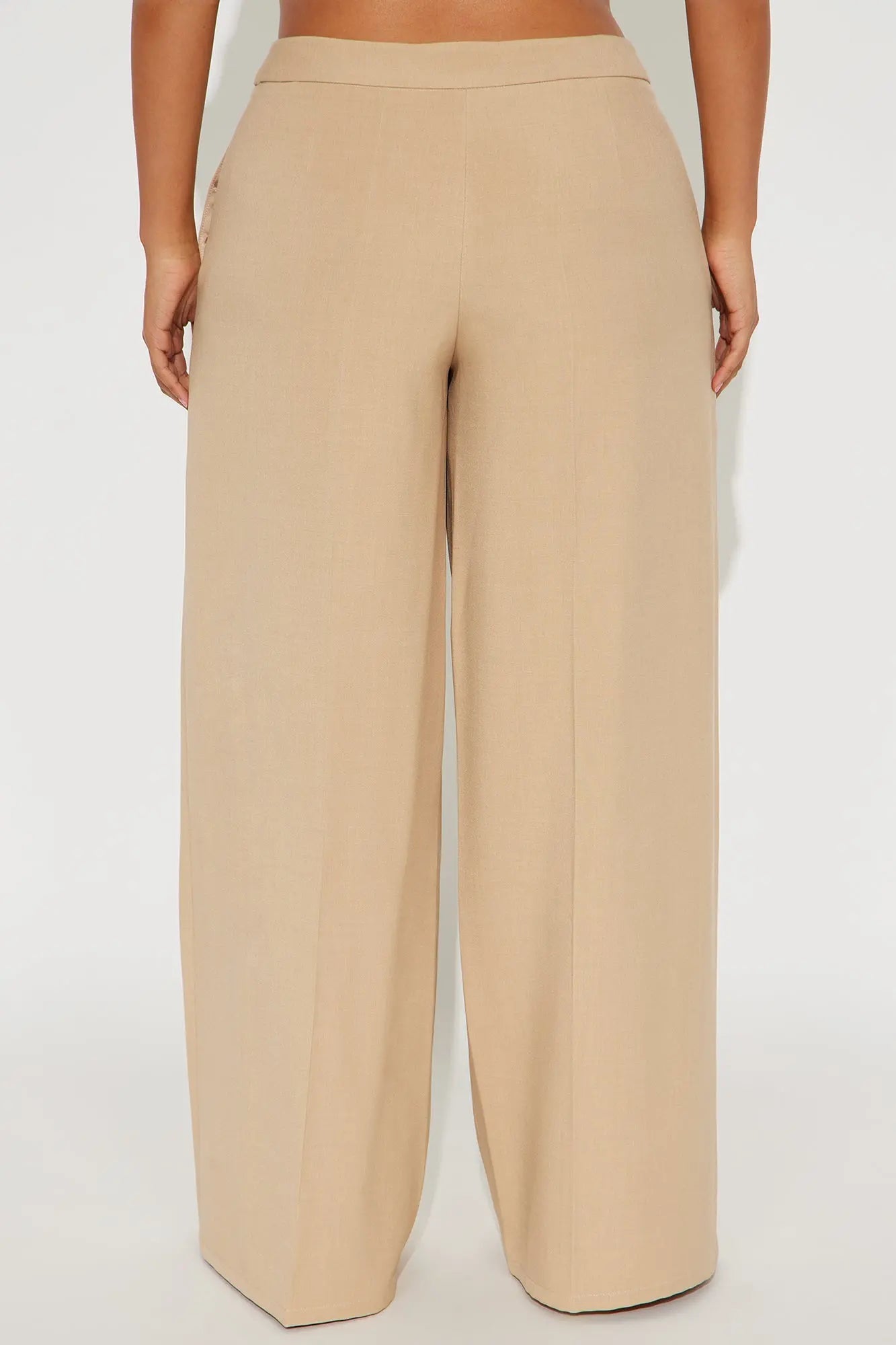 Not On The Checklist Wide Leg Trouser Pant - Khaki 