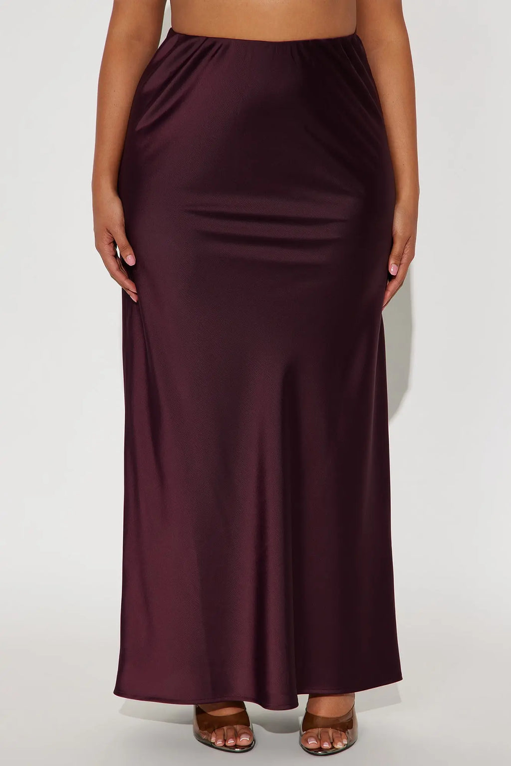 Brunch to GNO Satin Maxi Skirt - Plum 