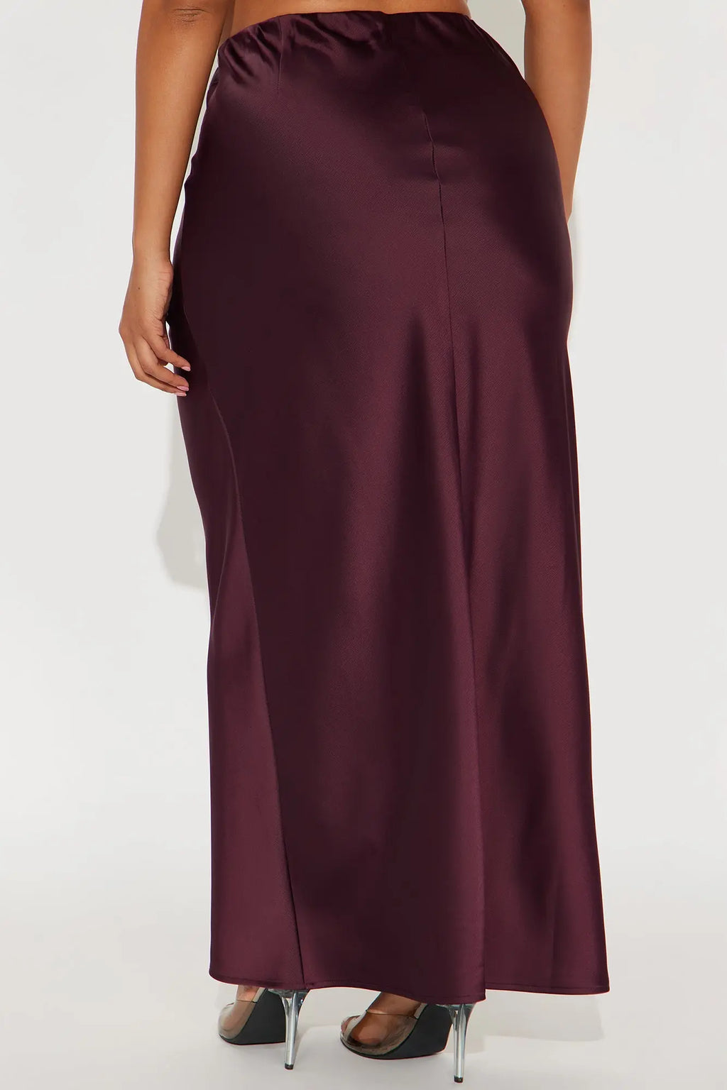 Brunch to GNO Satin Maxi Skirt - Plum 