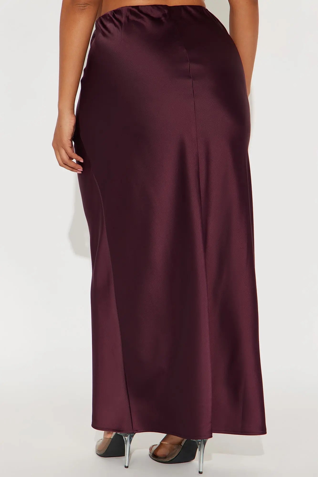 Brunch to GNO Satin Maxi Skirt - Plum 