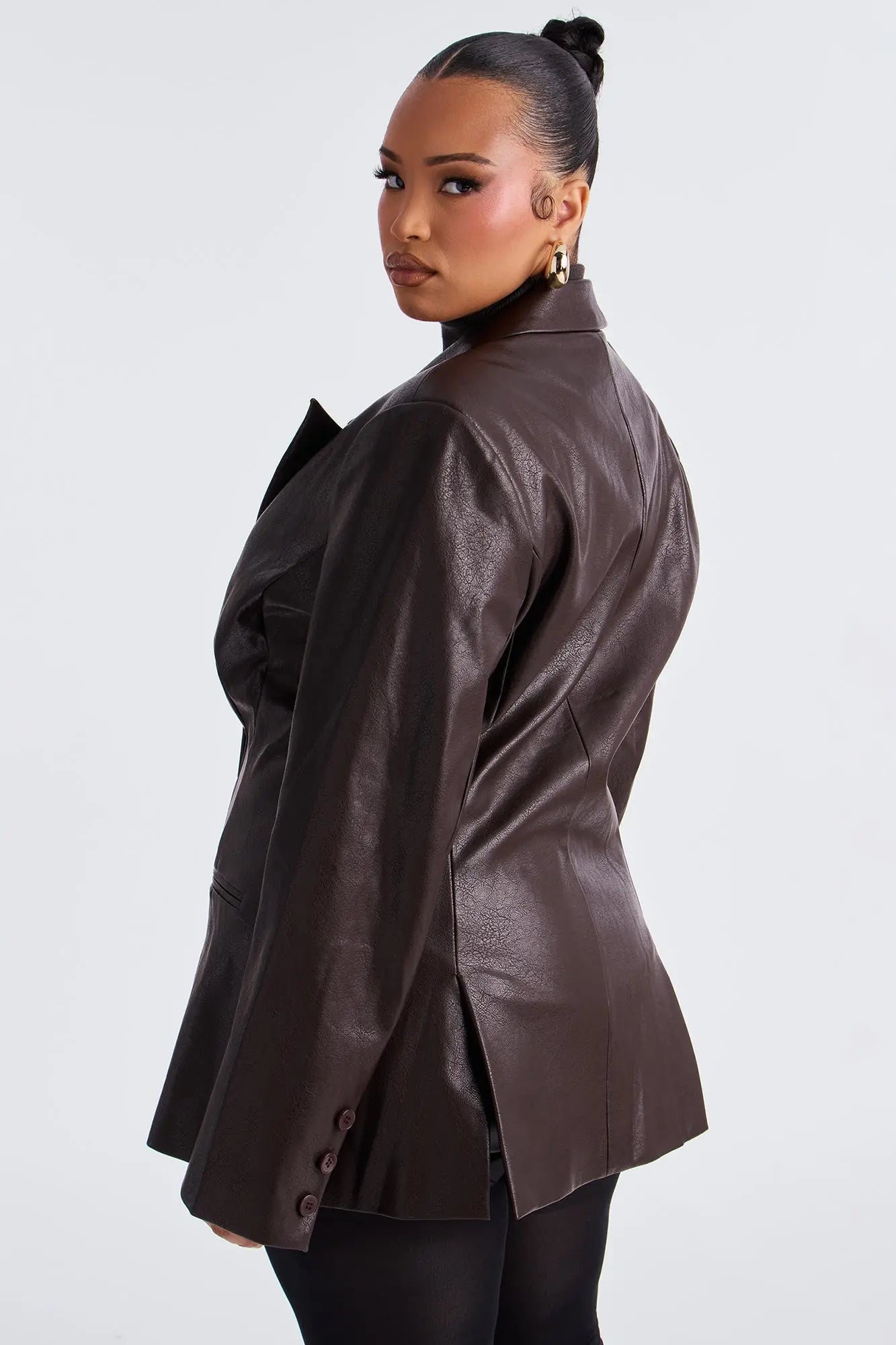 Phoebe Hourglass Blazer - Brown 
