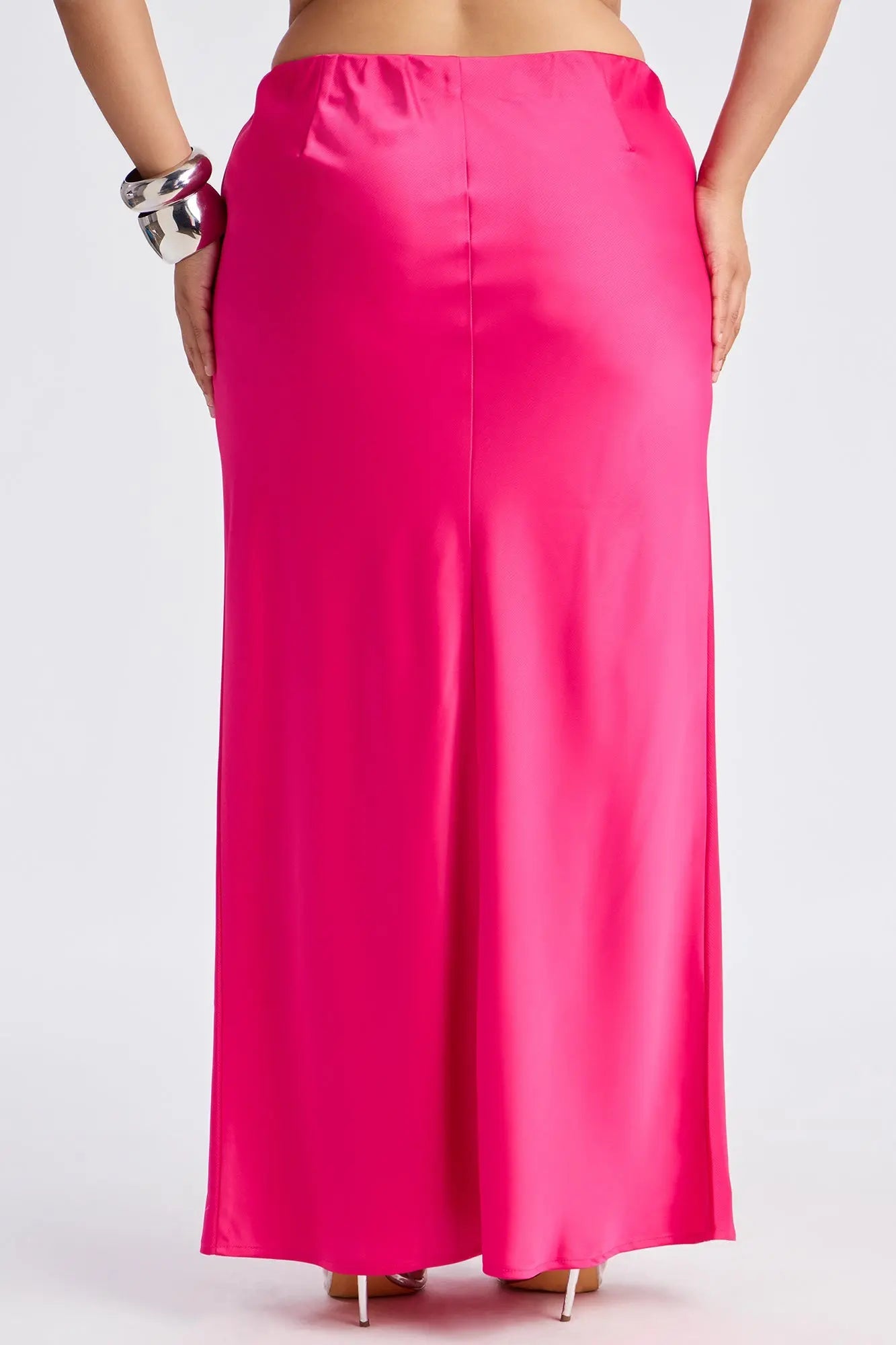 Brunch to GNO Satin Maxi Skirt - Pink 