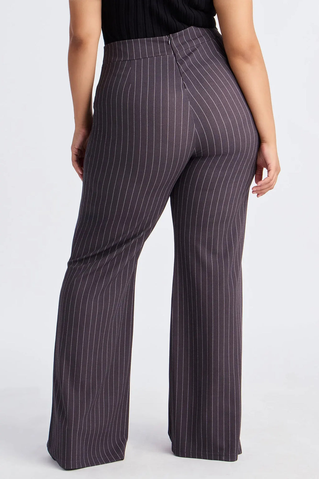 Victoria High Waisted Dress Pant Pinstripe - Grey/combo 