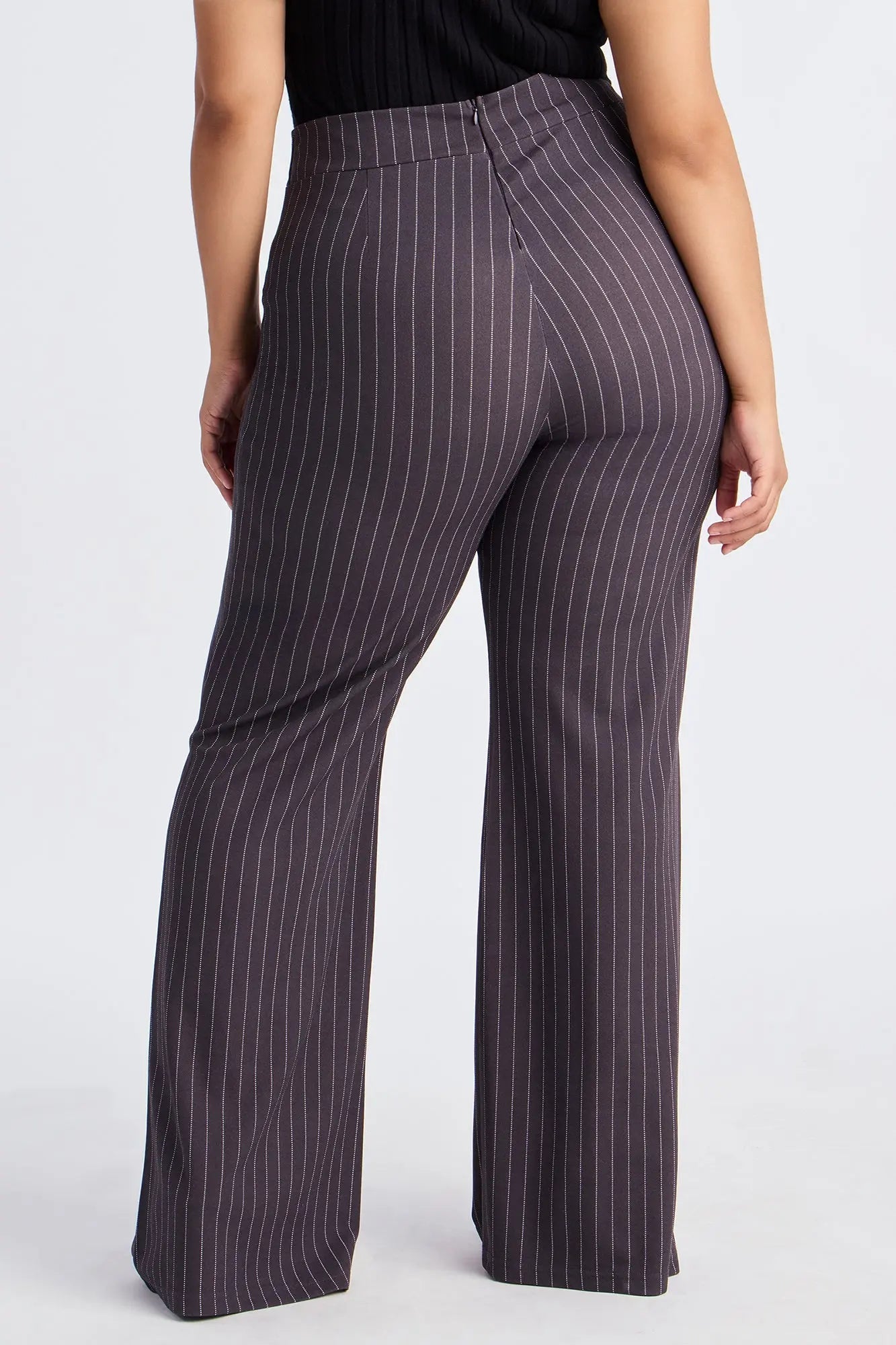 Victoria High Waisted Dress Pant Pinstripe - Grey/combo 