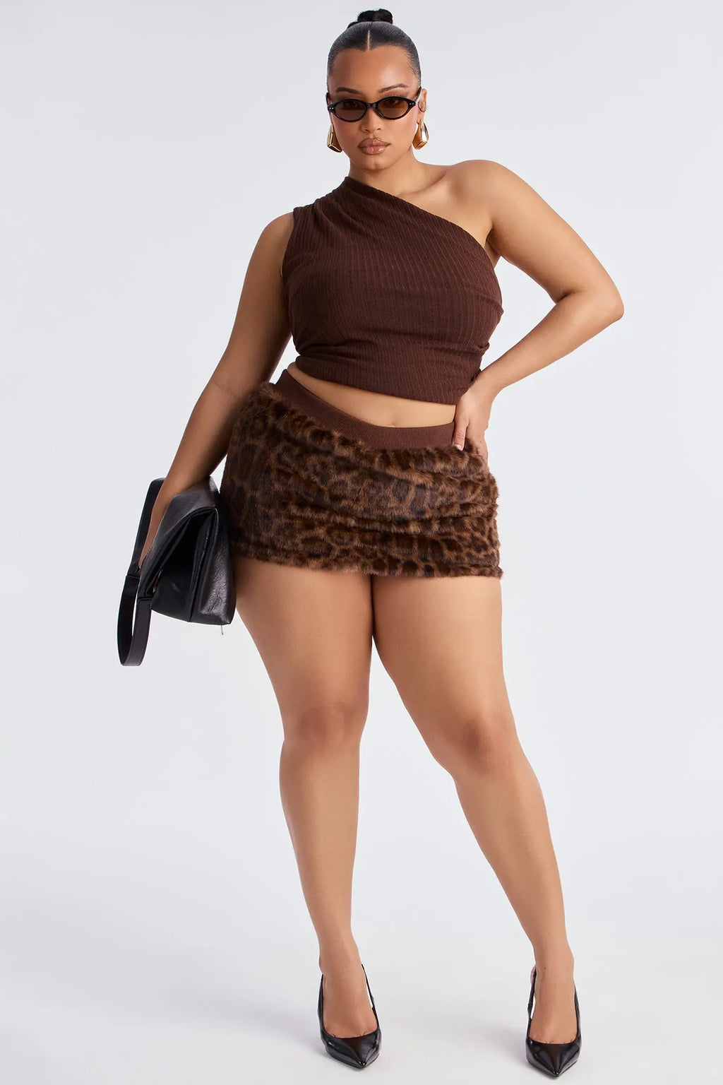 Don't Tempt Me Leopard Faux Fur Mini Skort - Leopard 
