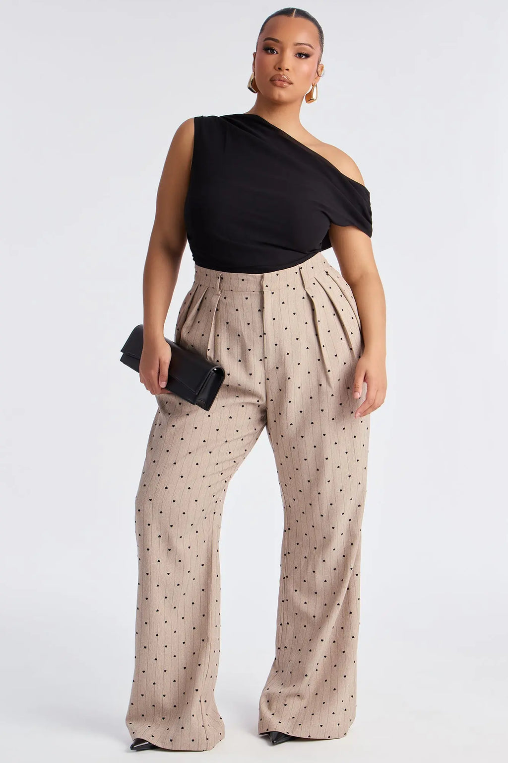Hold Your Heart Pinstripe Trouser Pant 33″ - Taupe 