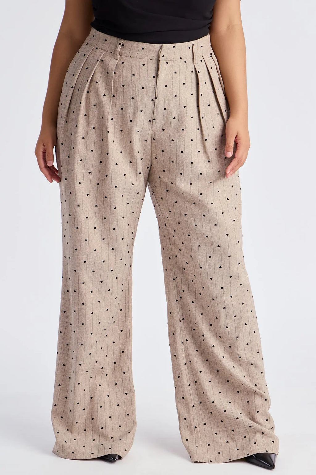 Hold Your Heart Pinstripe Trouser Pant 33″ - Taupe 