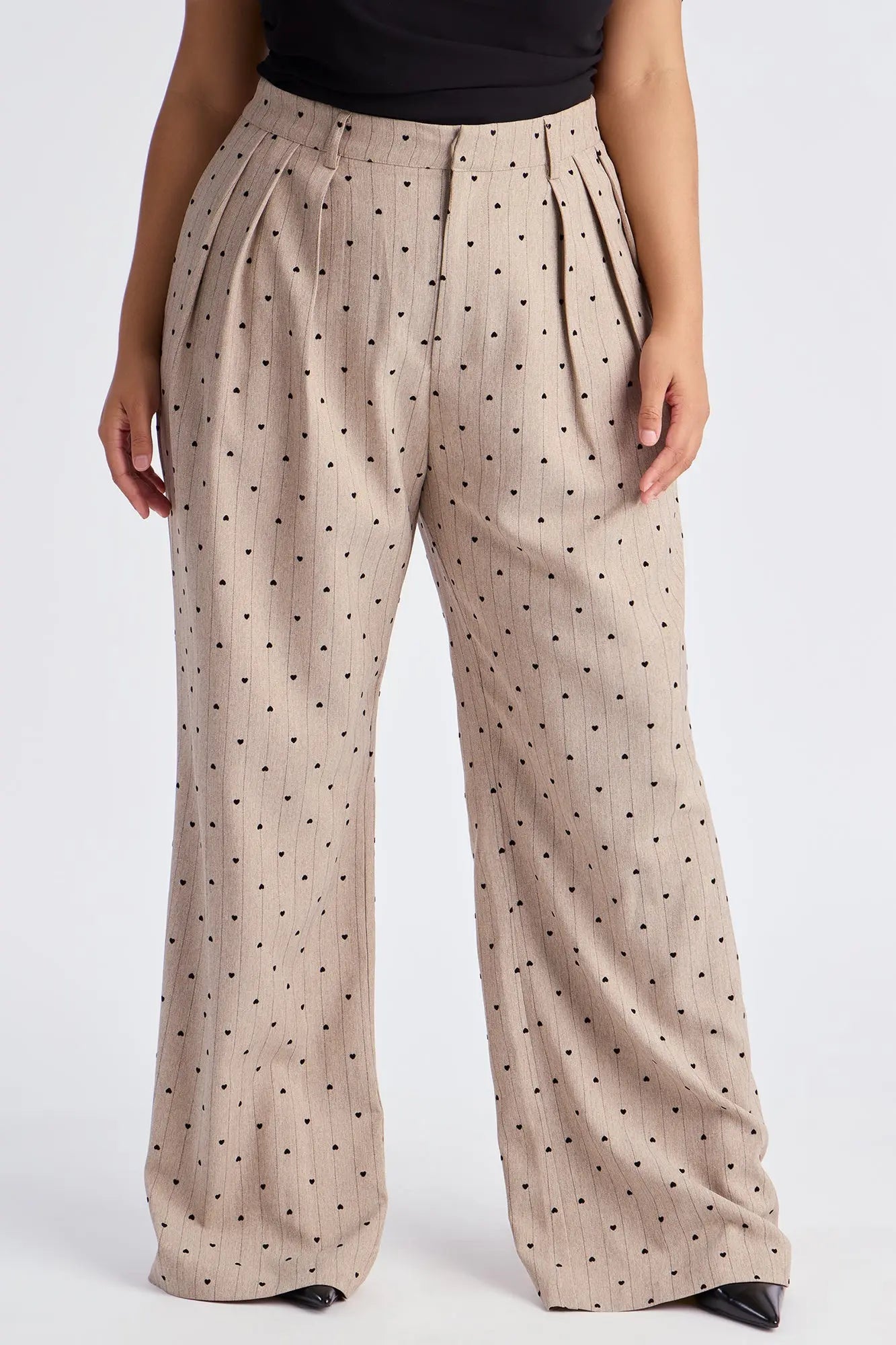 Hold Your Heart Pinstripe Trouser Pant 33″ - Taupe 