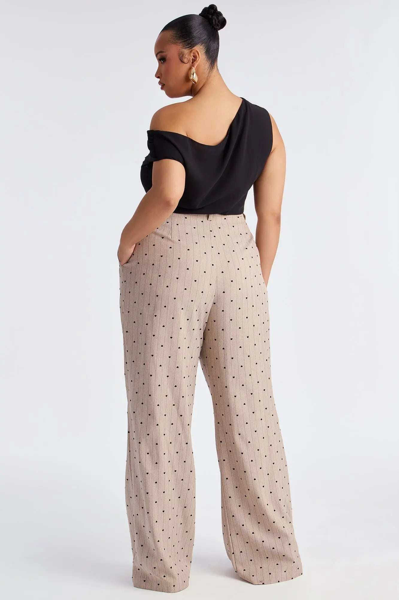 Hold Your Heart Pinstripe Trouser Pant 33″ - Taupe 