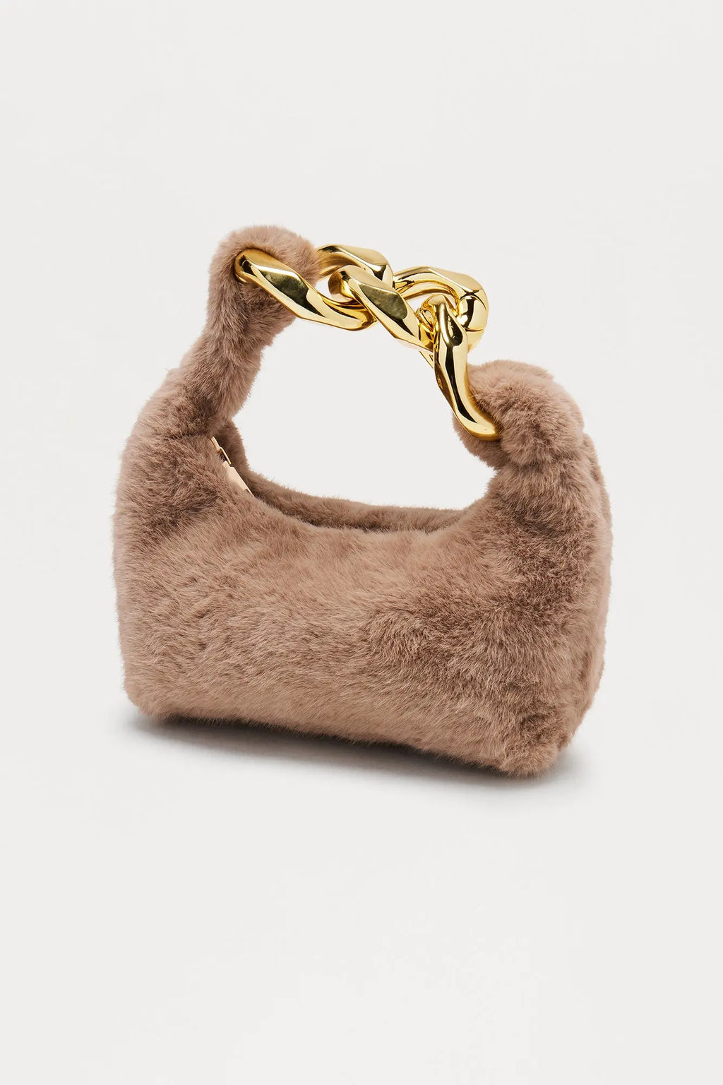 It Gurl Faux Fur Shoulder Handbag - Taupe 
