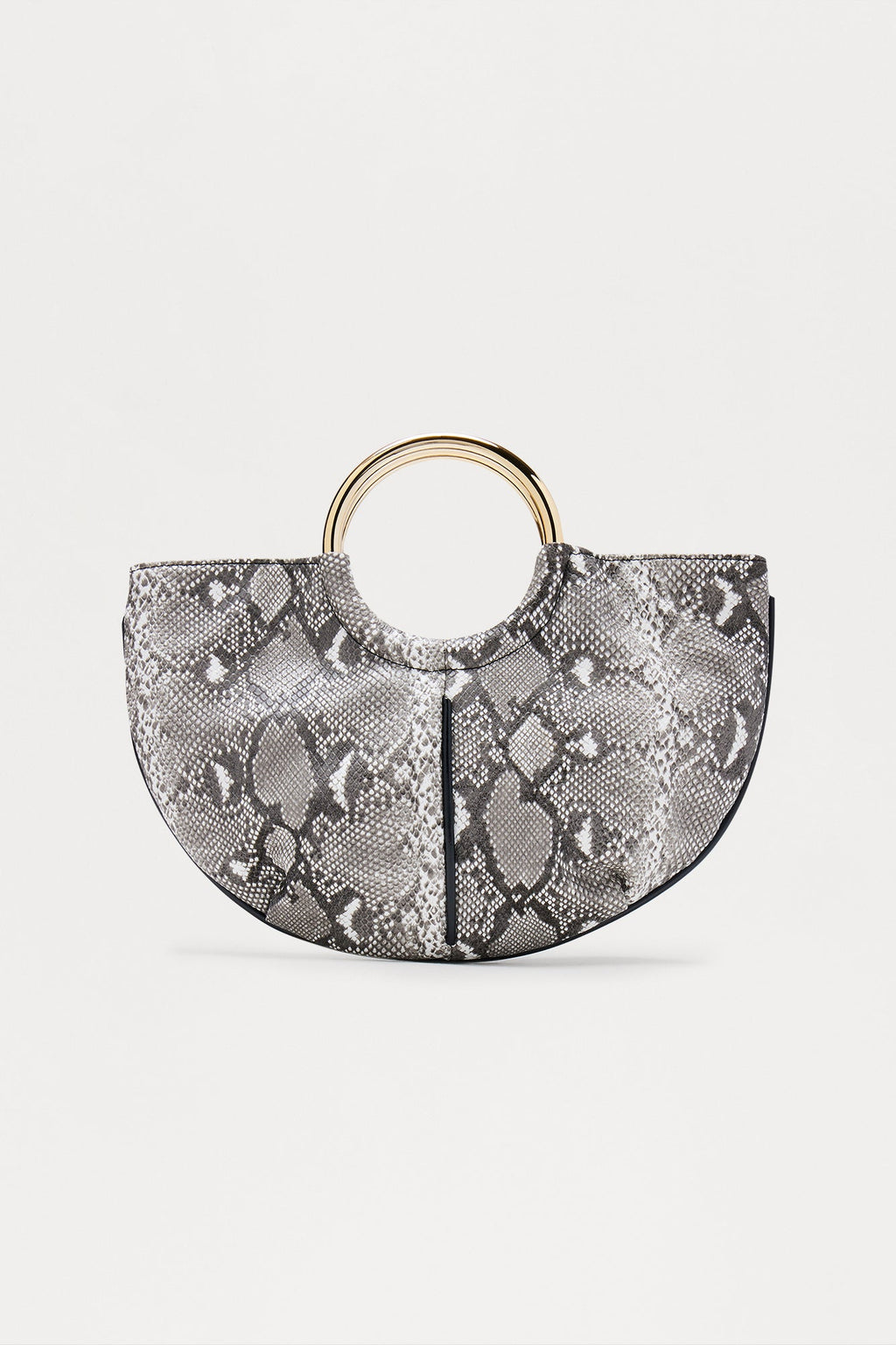 Slither Away Faux Leather Satchel Handbag - Grey/combo 