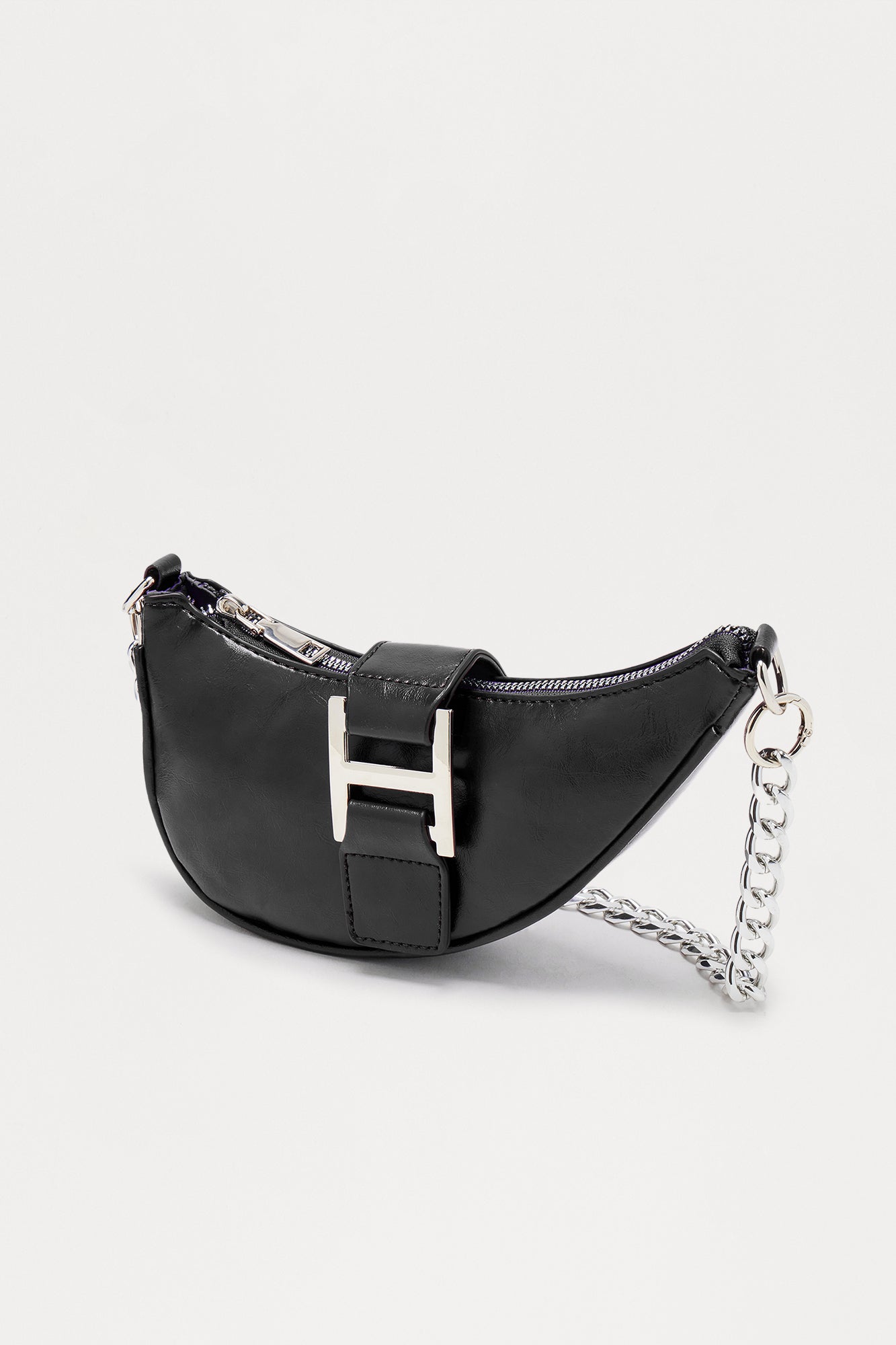 Outside The Lines Faux Leather Shoulder Handbag - Black 