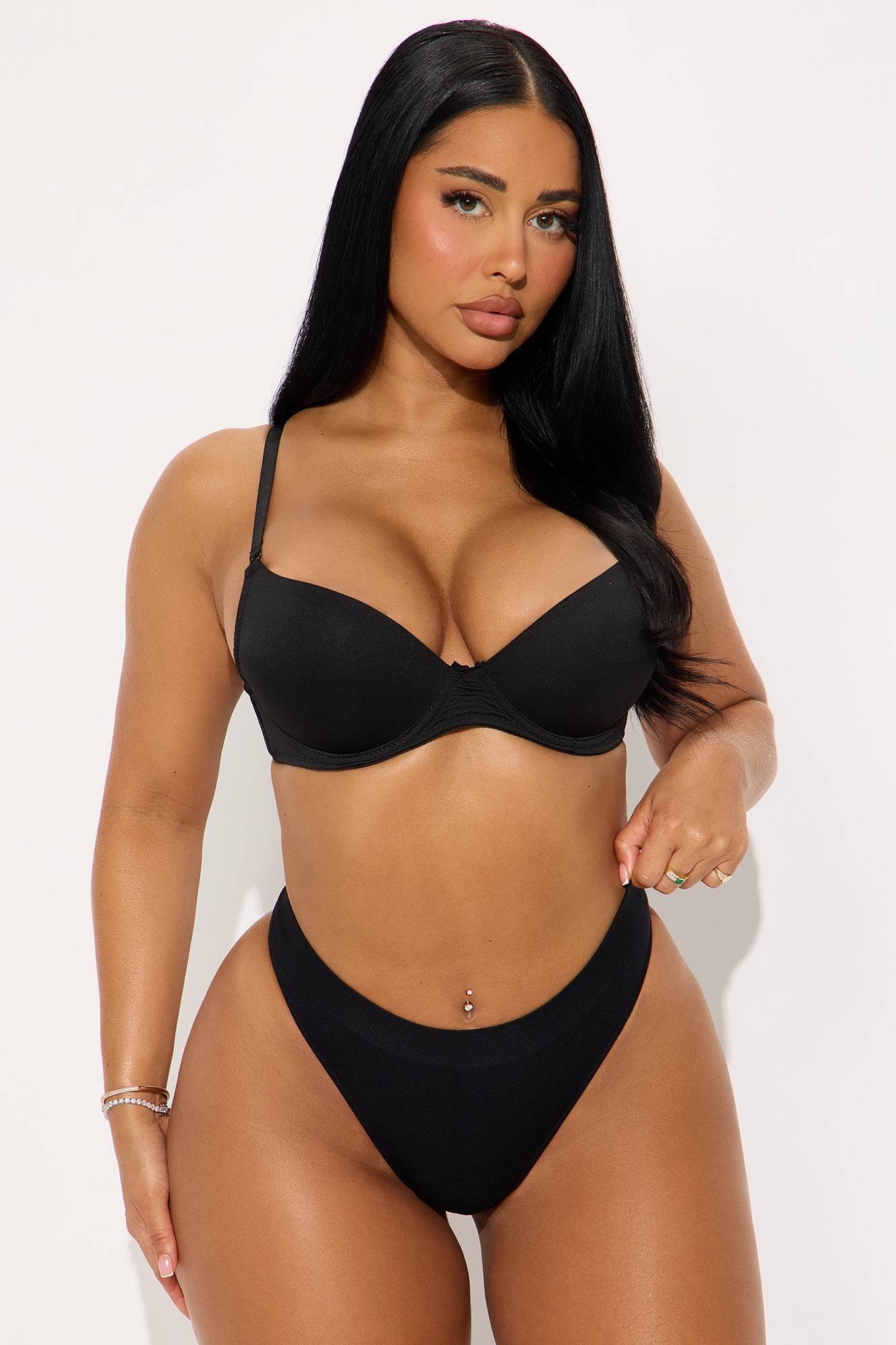 Another Cheeky Day Seamless Thong Panty - Black 