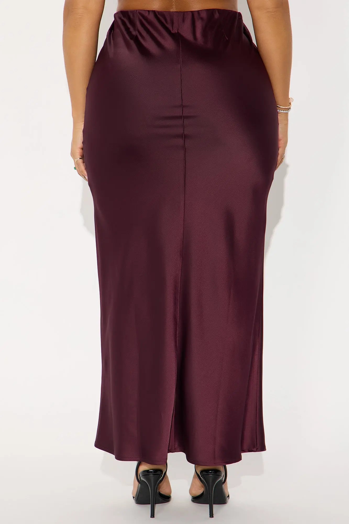 Brunch to GNO Satin Maxi Skirt - Plum 