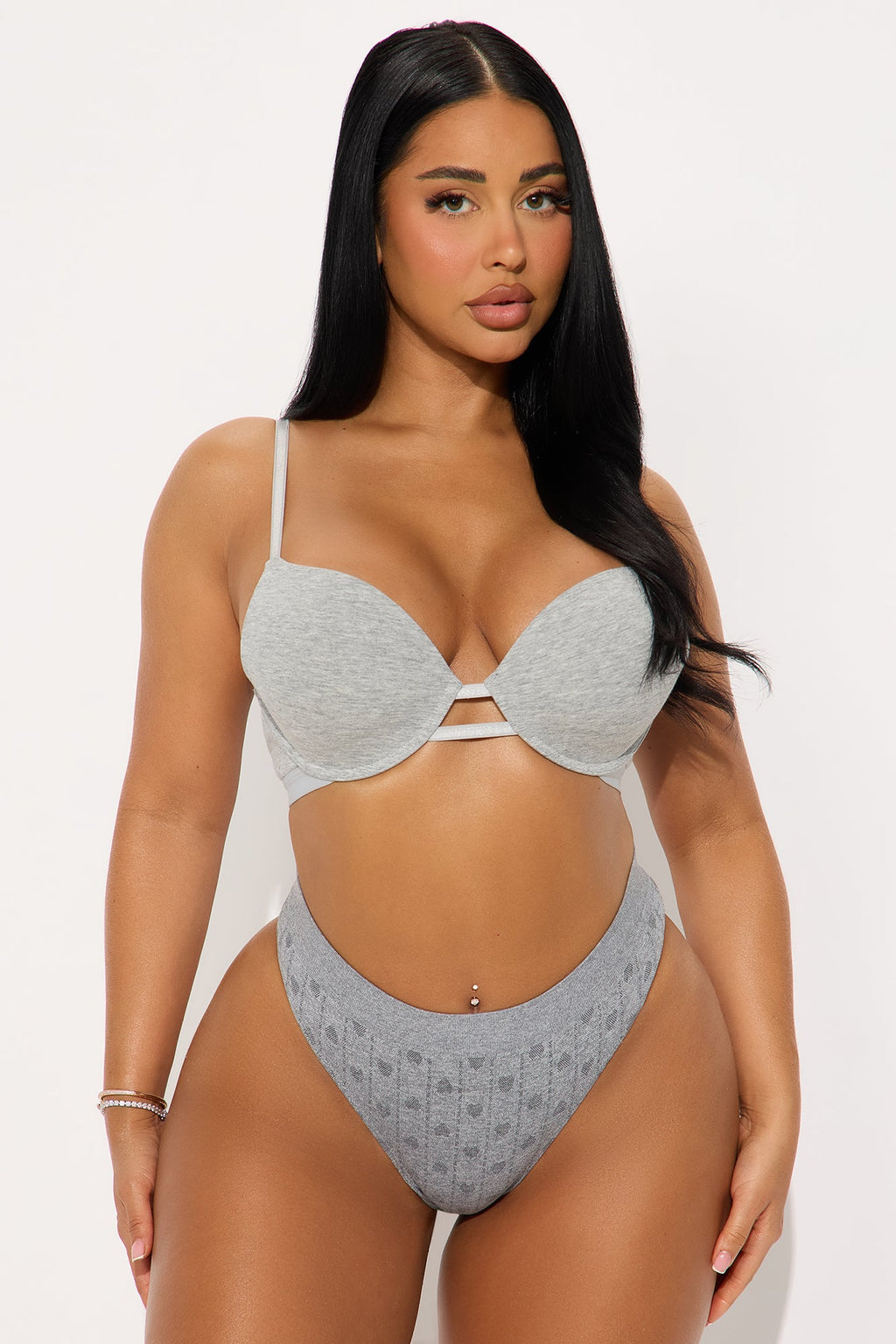 Cheeky Chic Seamless Thong Panty - Heather Grey 